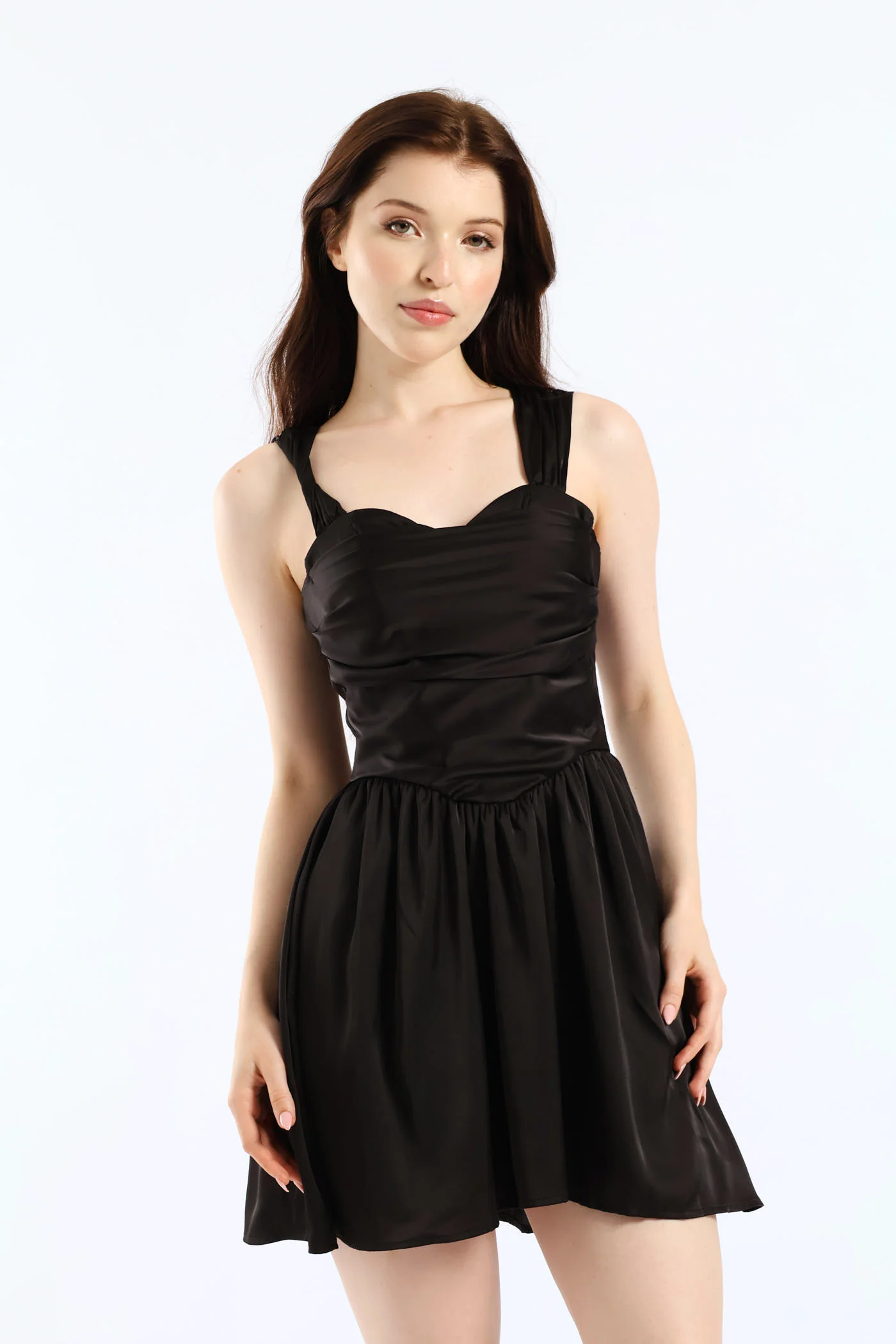 Sleeveless Fit & Flare Mini Dress - Black - Image 5