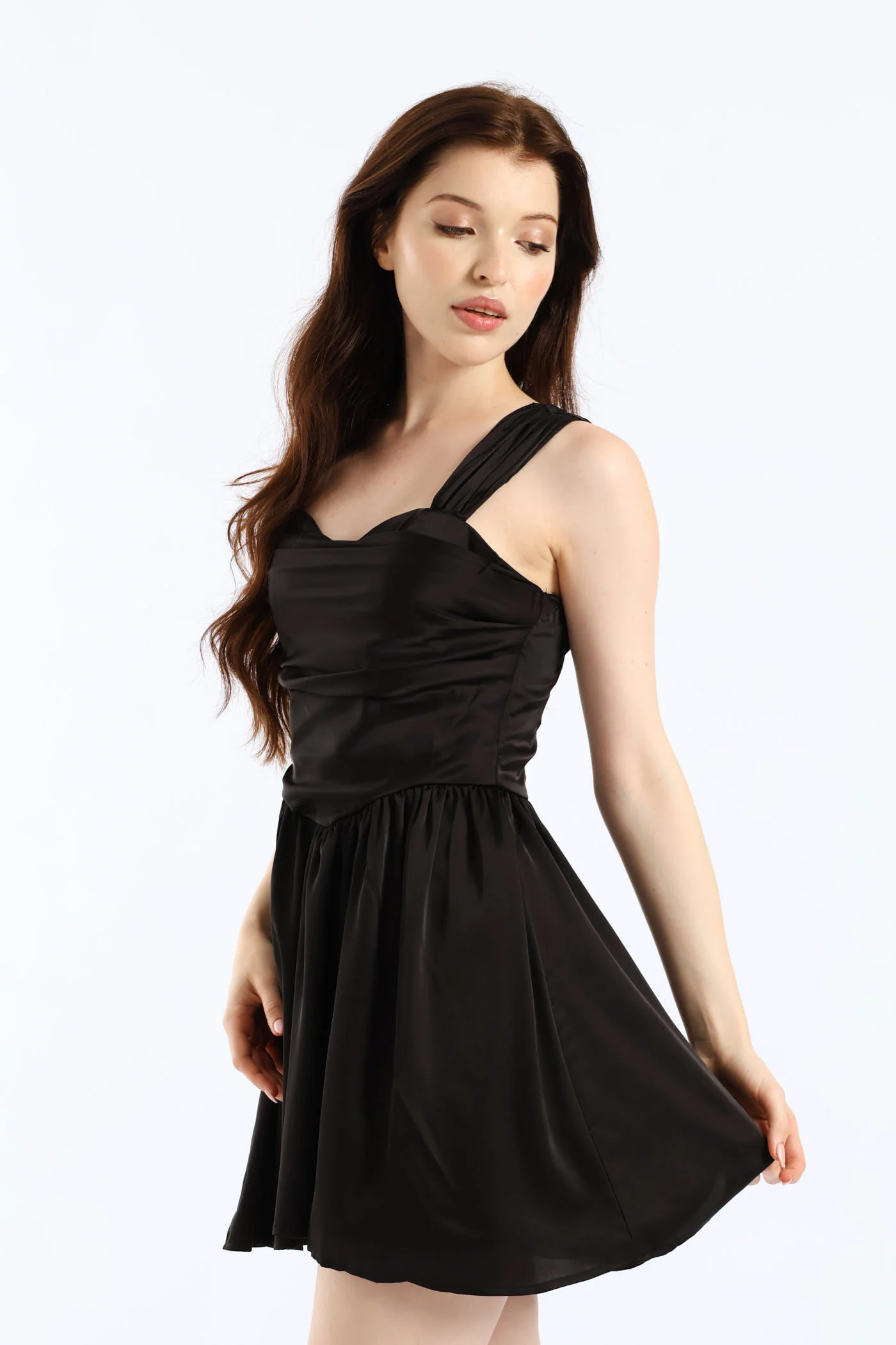 Sleeveless Fit & Flare Mini Dress - Black - Image 6