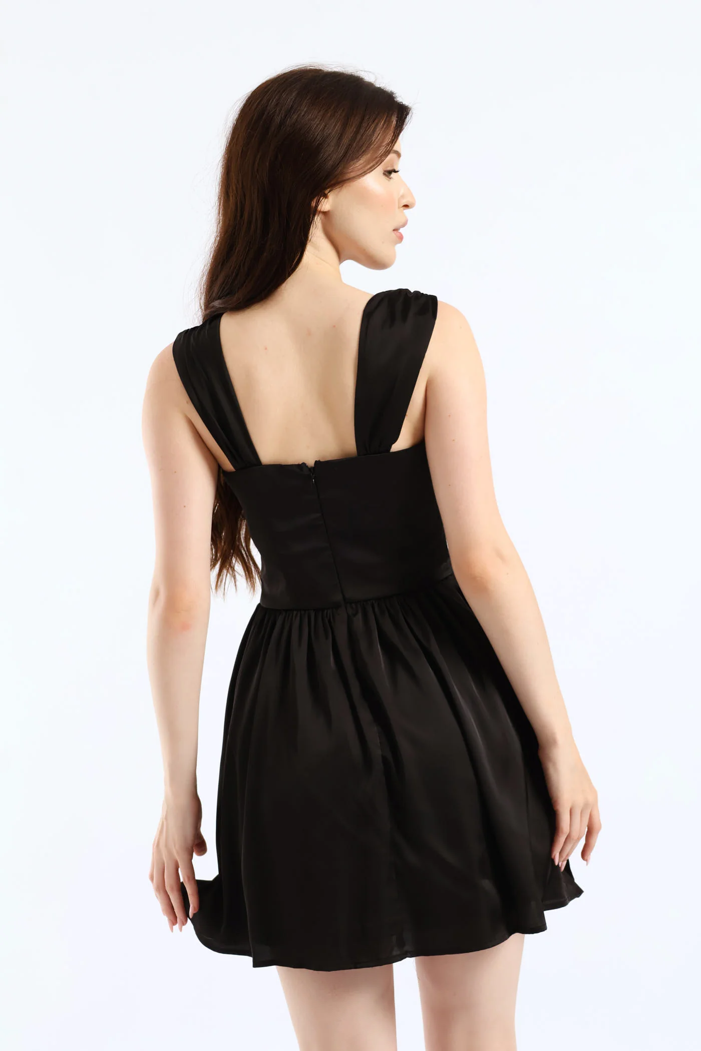 Sleeveless Fit & Flare Mini Dress - Black - Image 7