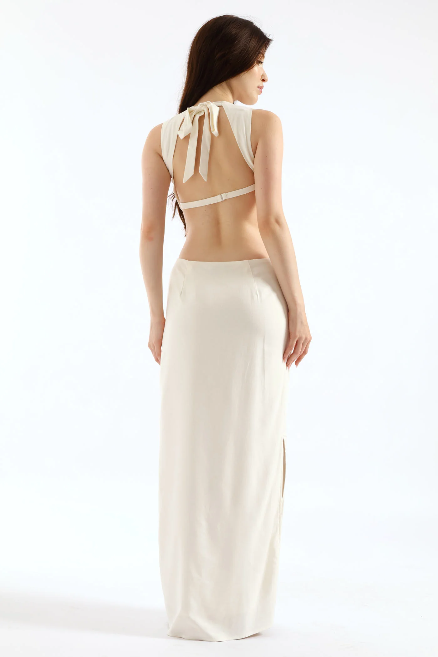 Sleeveless Maxi Dress - White - Image 2