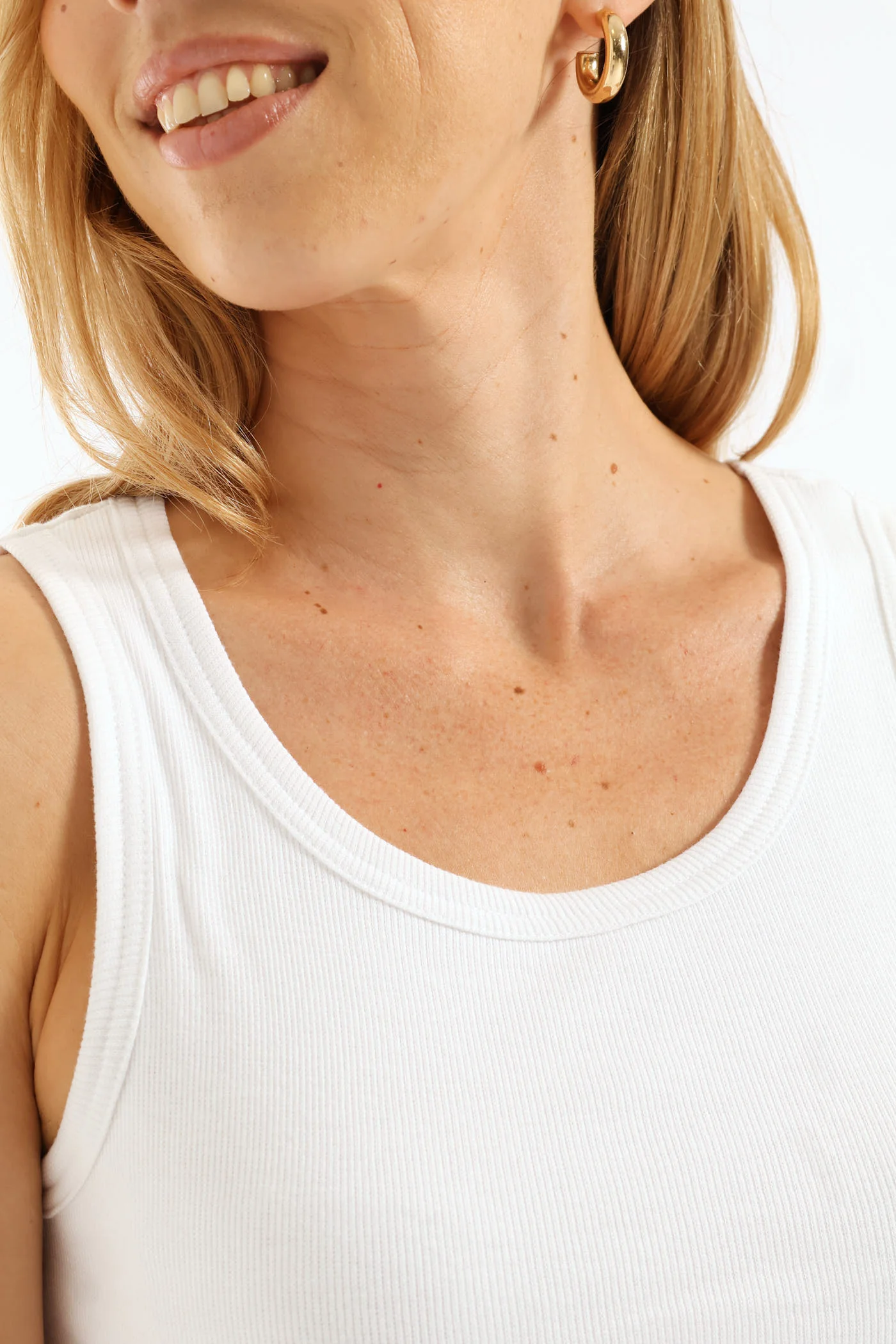 Sleeveless Rib Tank - White - Image 2