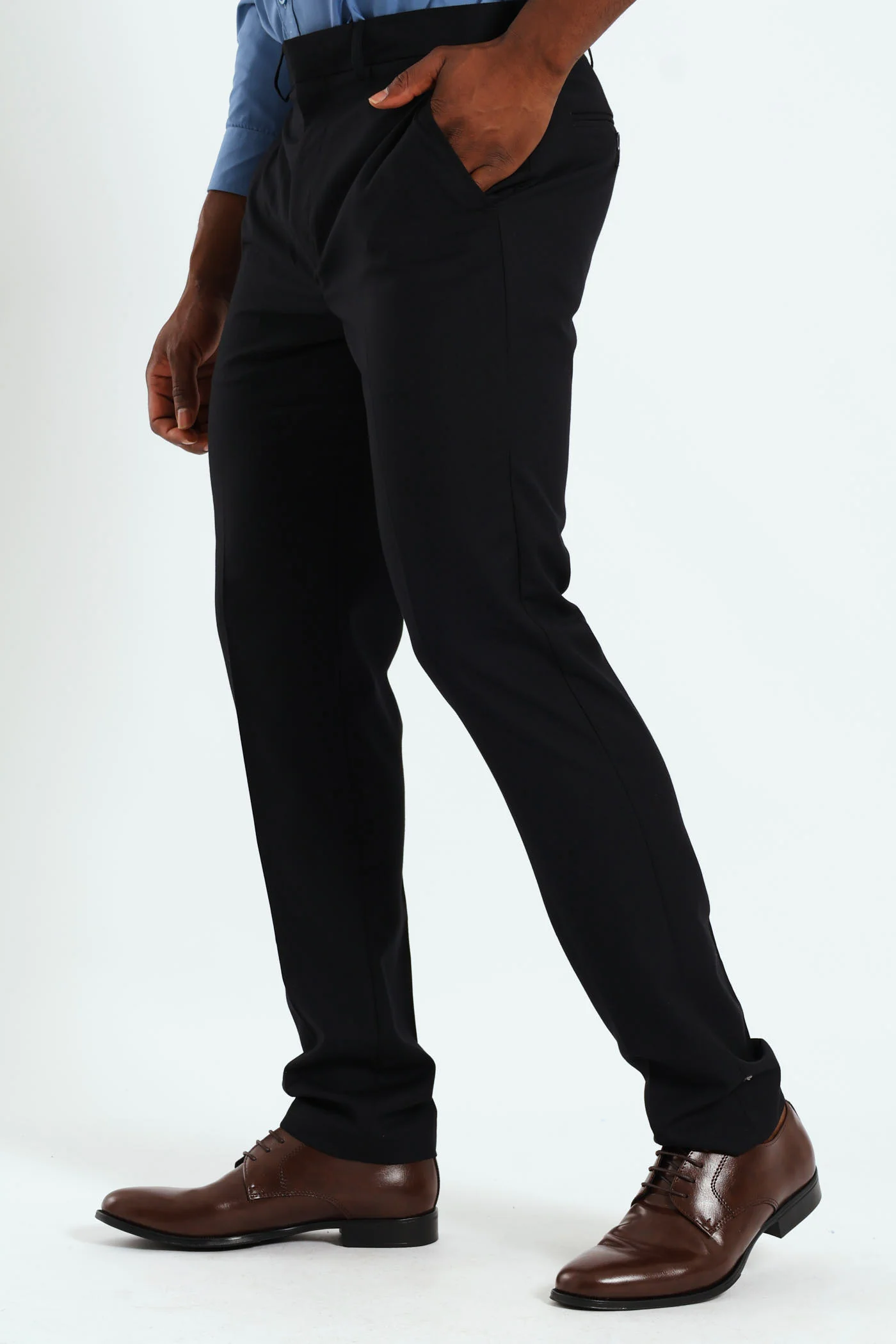 Slim Basic Smart Trousers - Black - Image 2