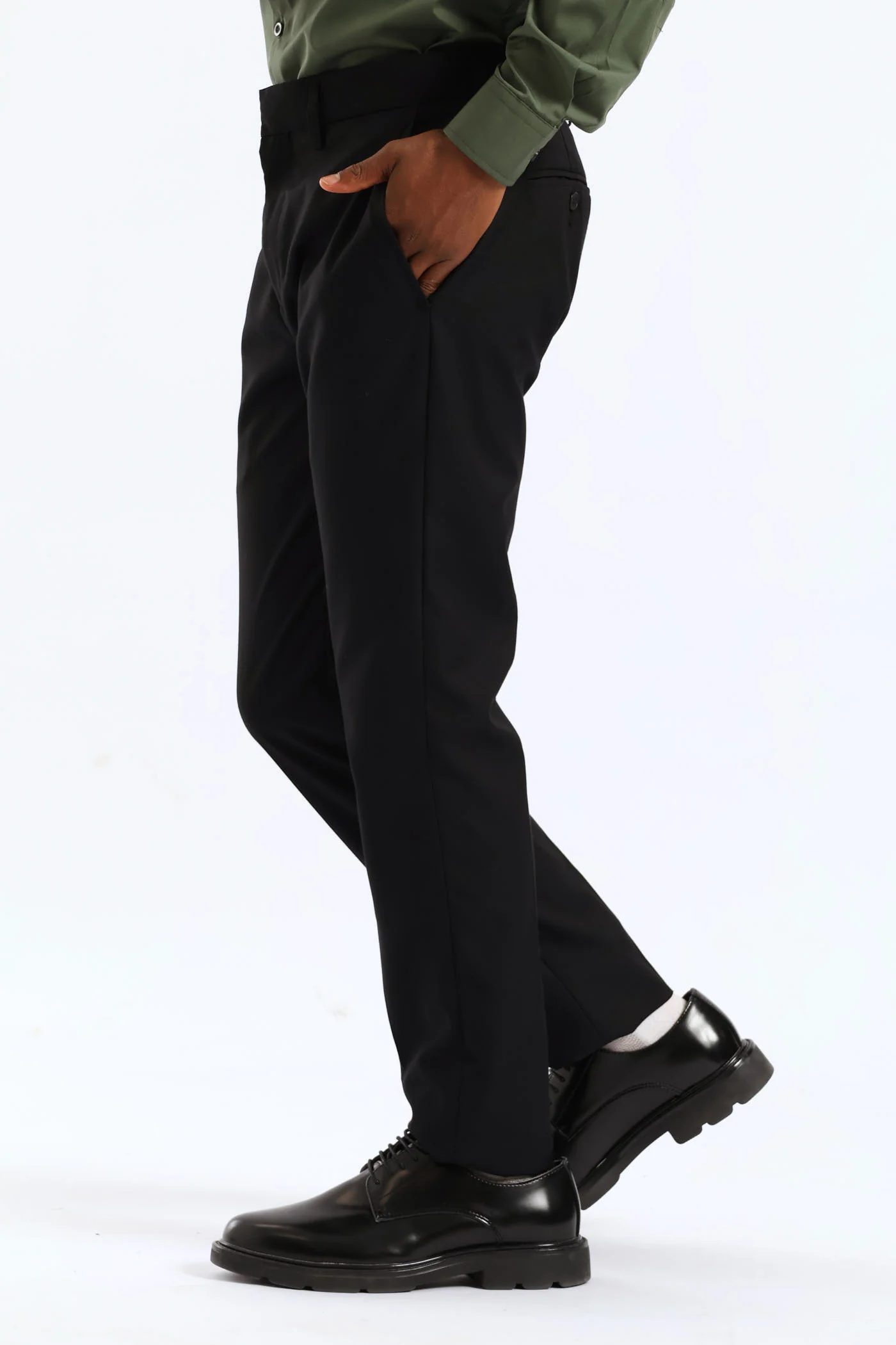 Slim Basic Smart Trousers - Black - Image 2
