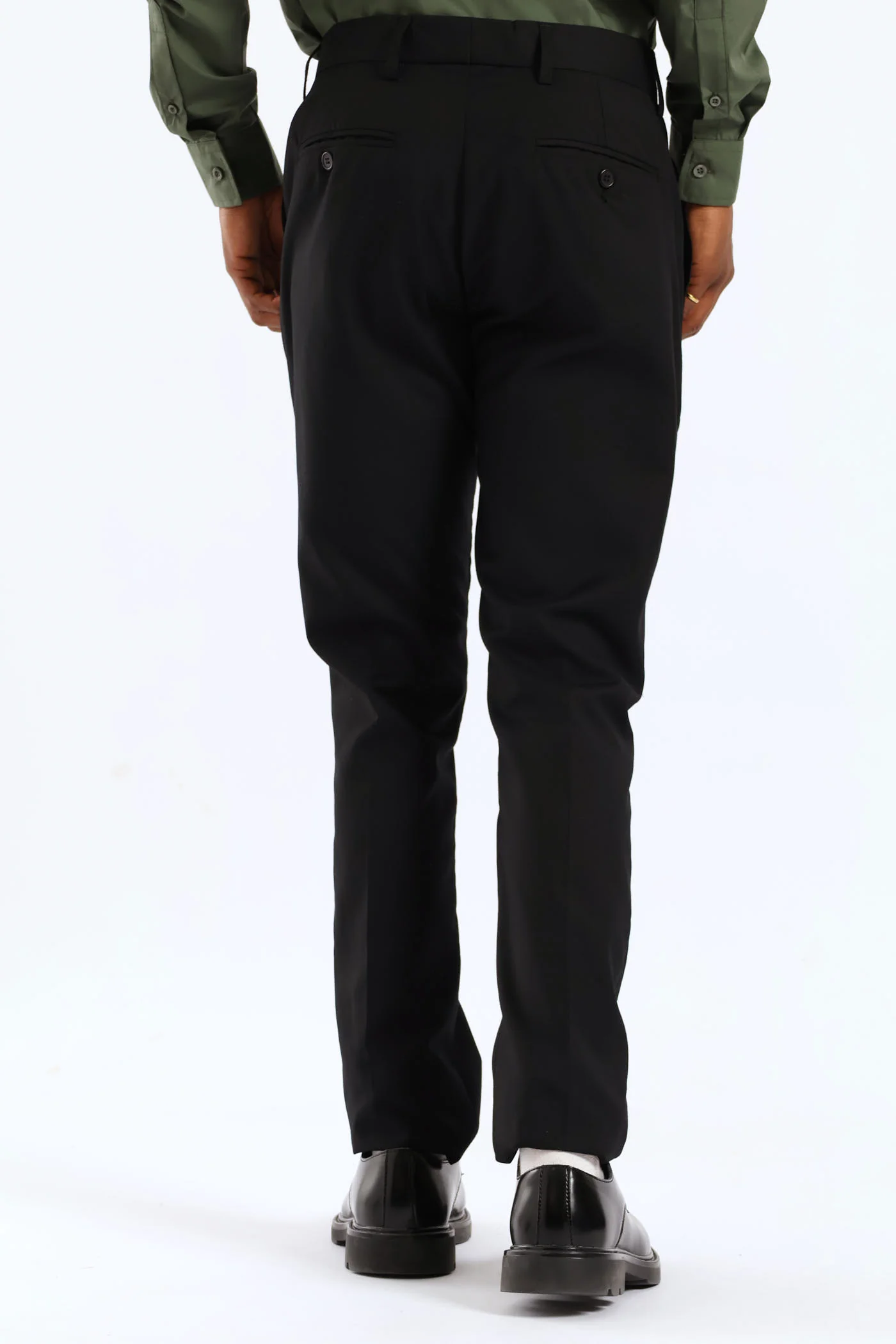 Slim Basic Smart Trousers - Black - Image 3