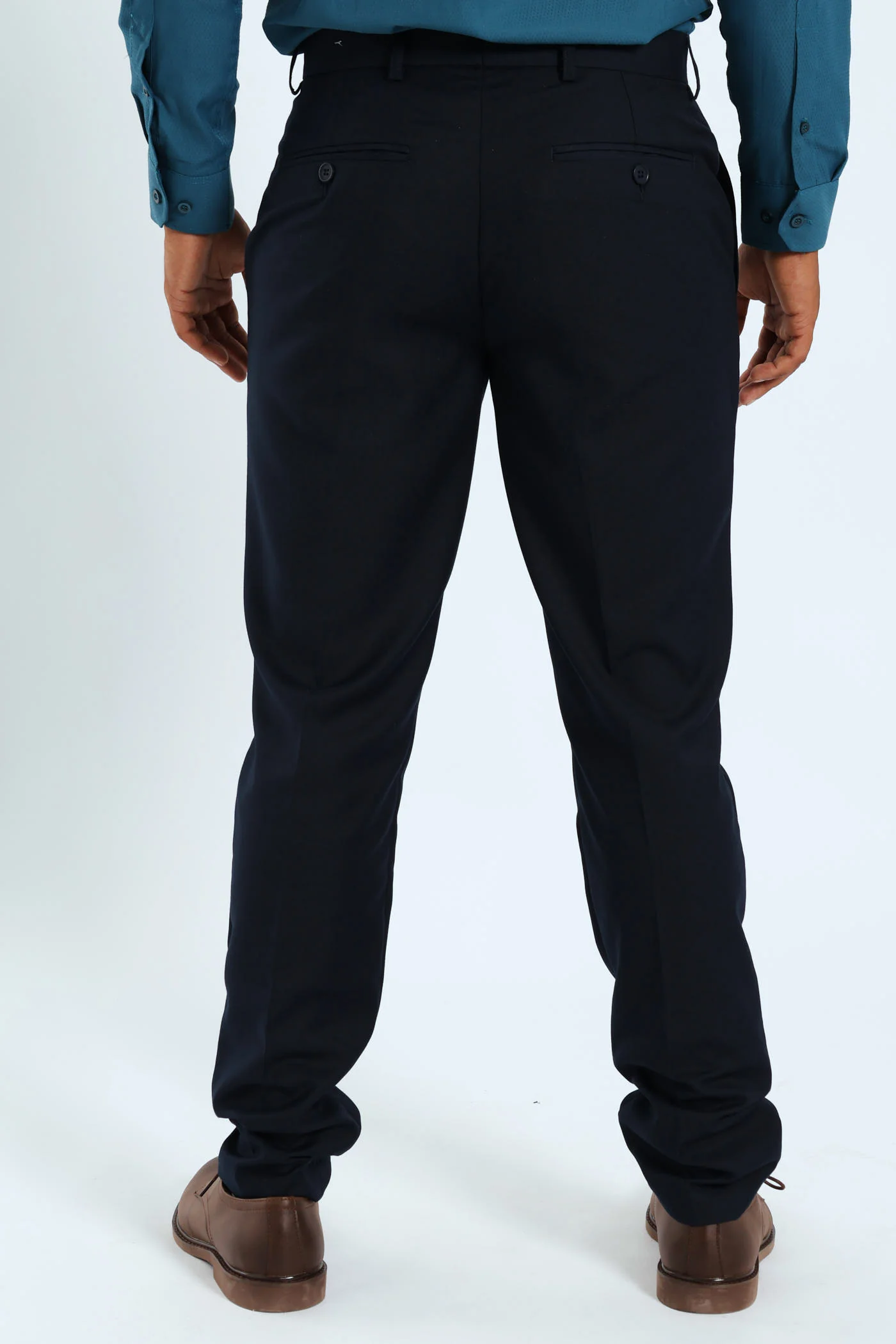 Slim Basic Smart Trousers - Navy - Image 4
