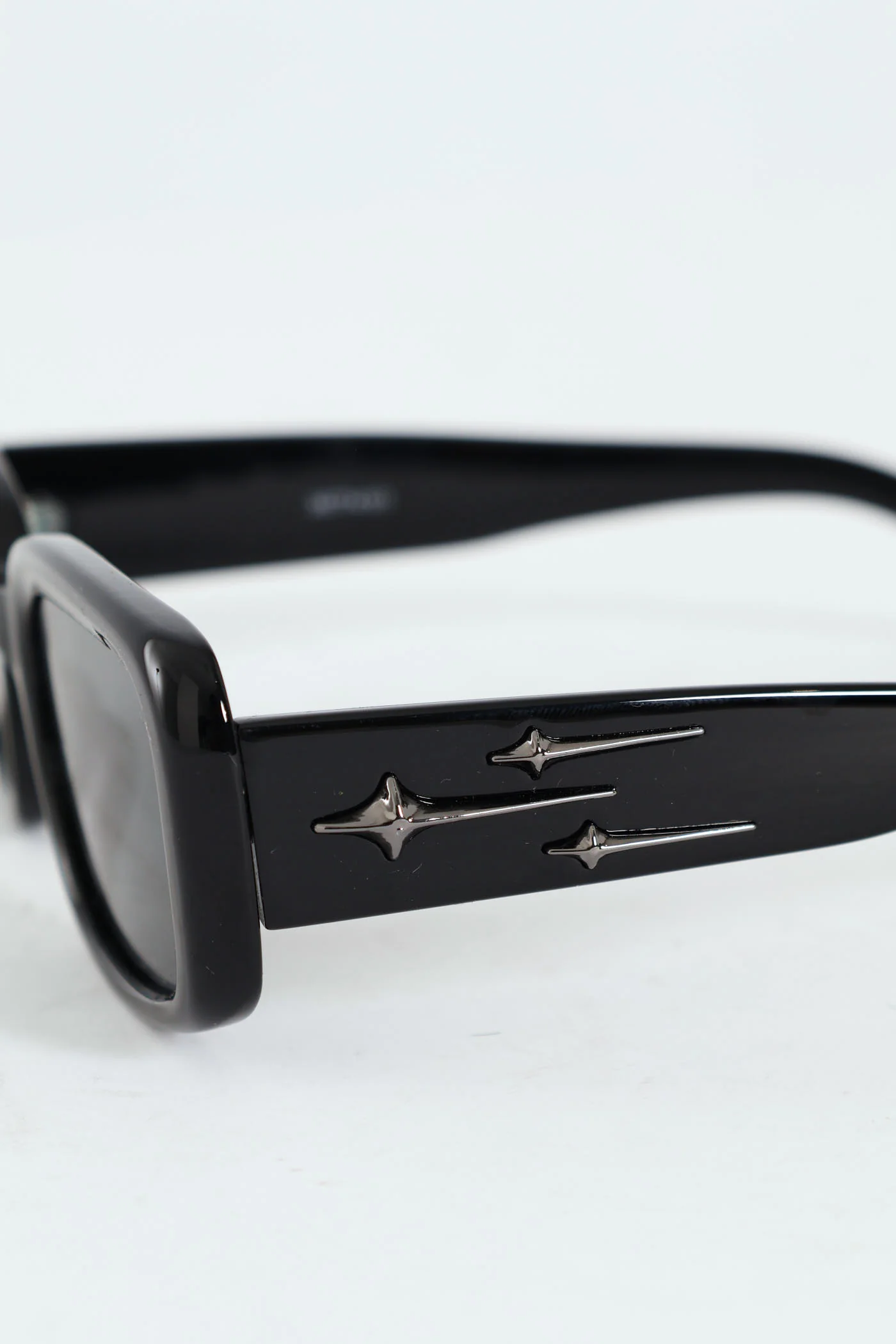 Slim Beveled Sunglasses - Black - Image 2
