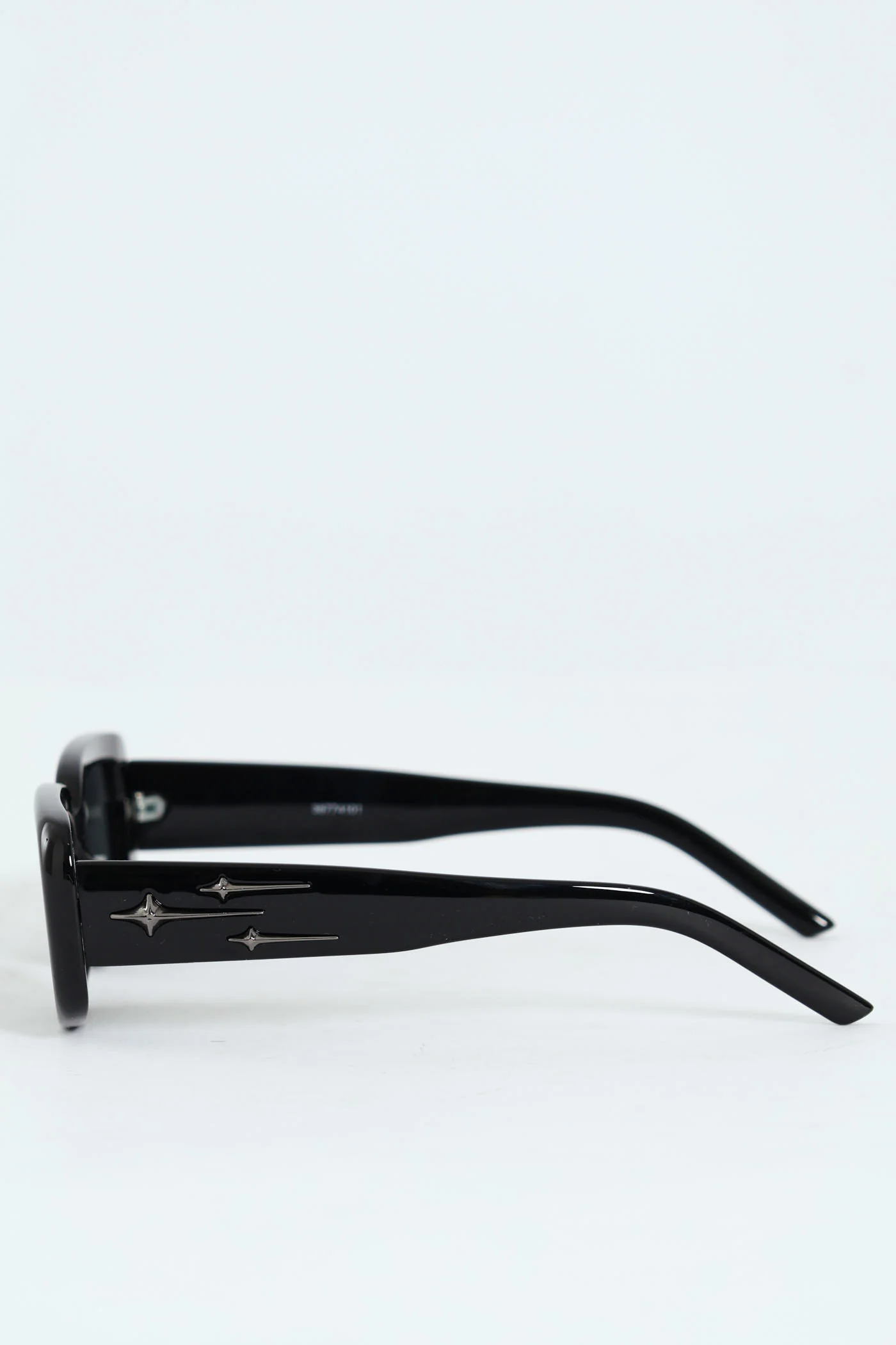 Slim Beveled Sunglasses - Black - Image 3