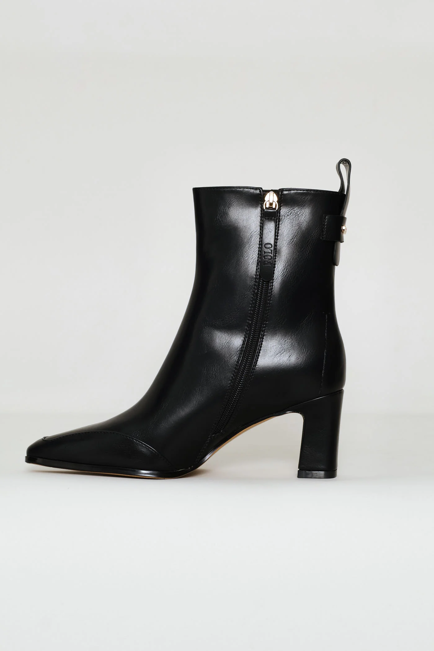 Slim Block Heel Ankle Boot - Black - Image 3