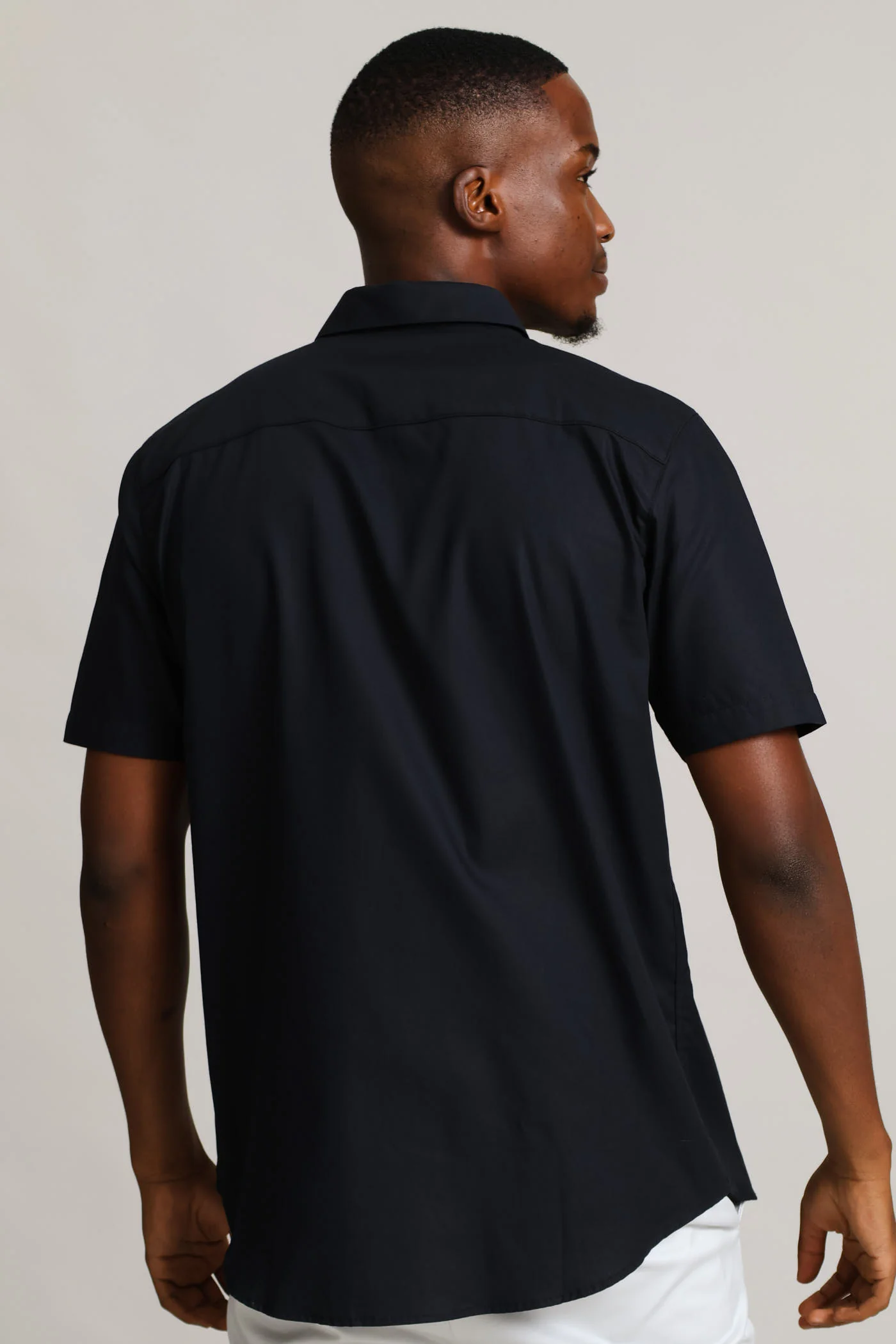 Slim Concealed Textured Shirt - Black - Image 4