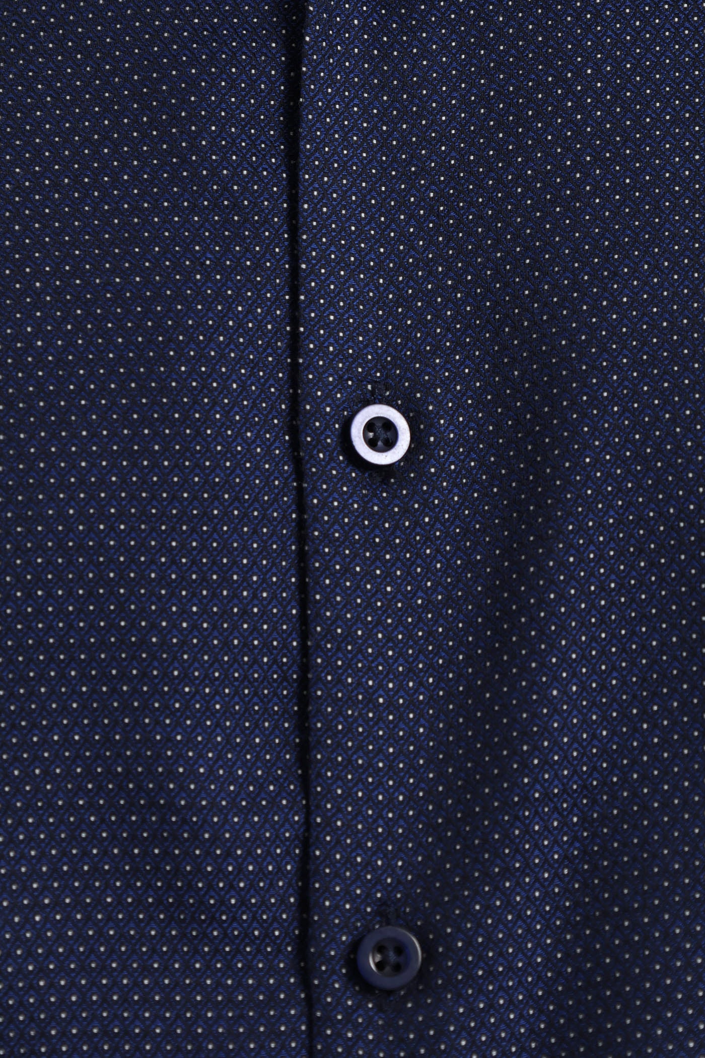 Slim Diamond Spot Textured Shirt - Navy - Image 5