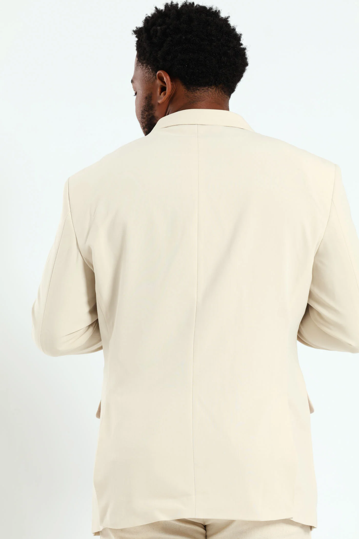 Slim Double Breasted Blazer - Neutral - Image 4