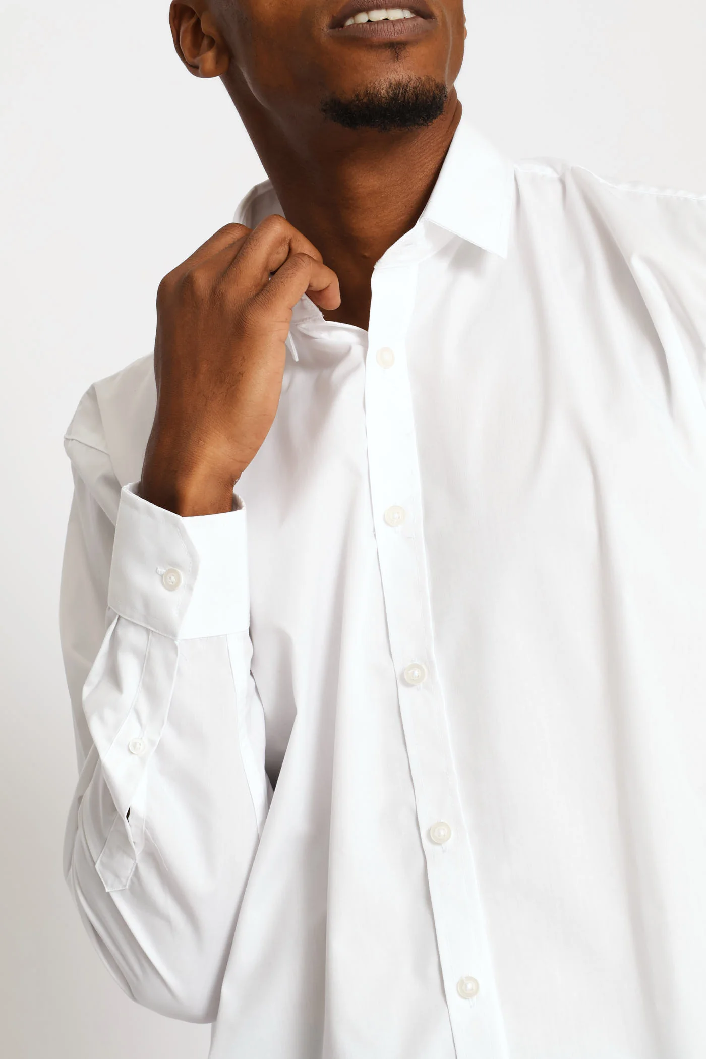 Slim Easy Care Long Shirt - White - Image 2