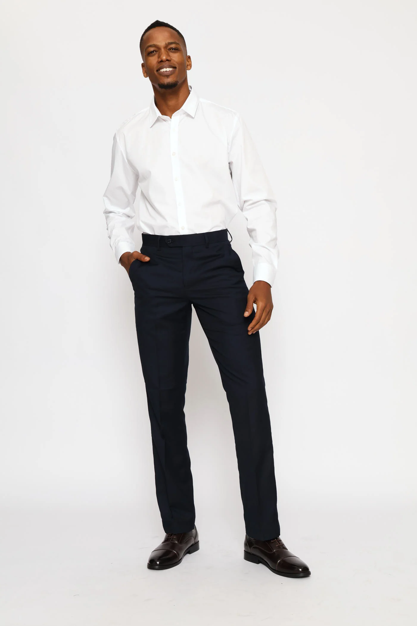 Slim Easy Care Long Shirt - White - Image 5