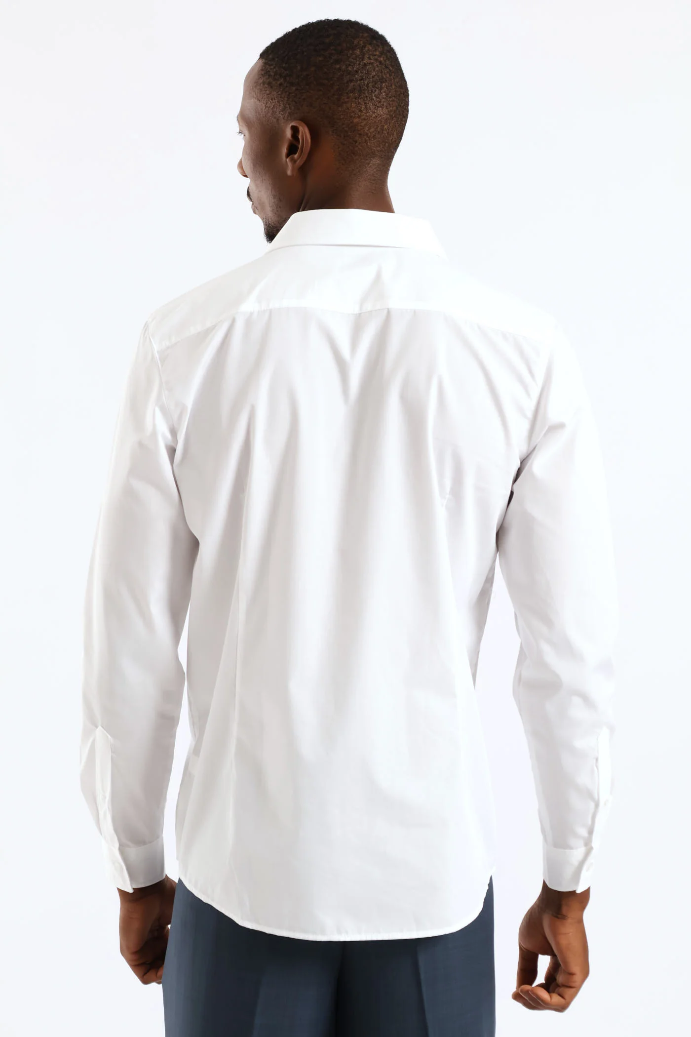 Slim Easy Care Long Sleeve Shirts - White - Image 4