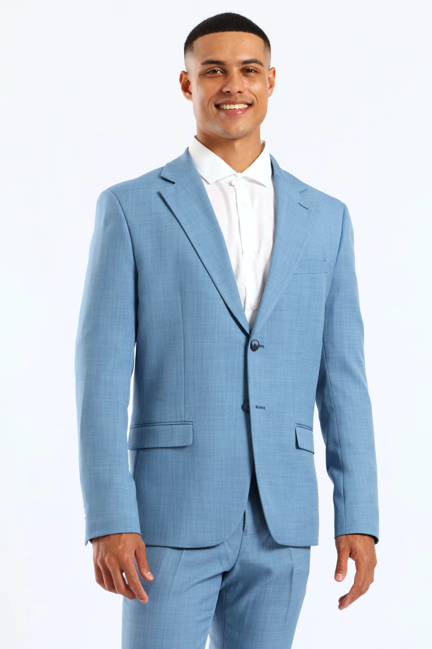 Slim Fit Essential Suit Jacket - Mid Blue - Image 6