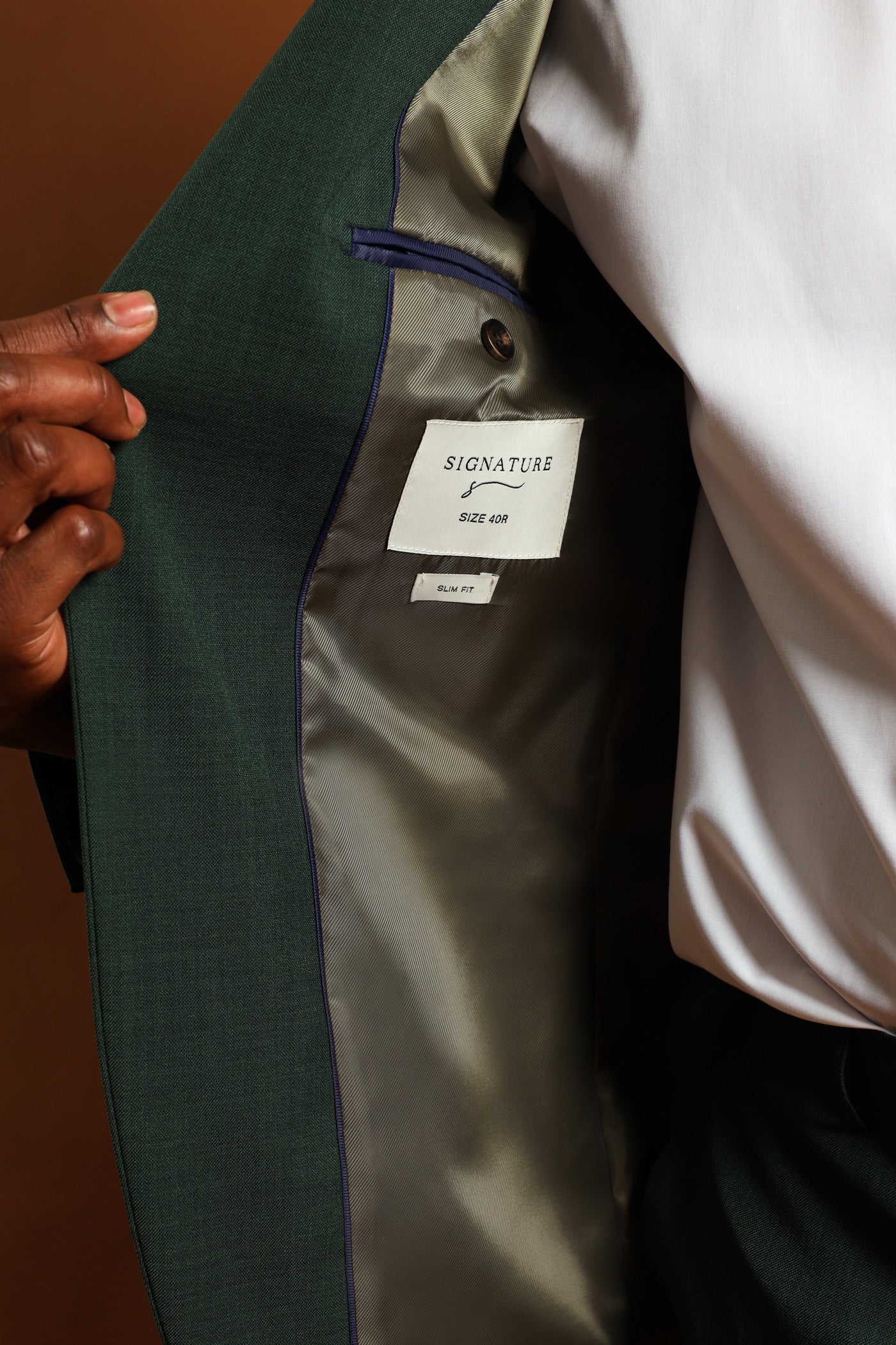 Slim Fit Essential Suit Jacket - Olive - Image 4