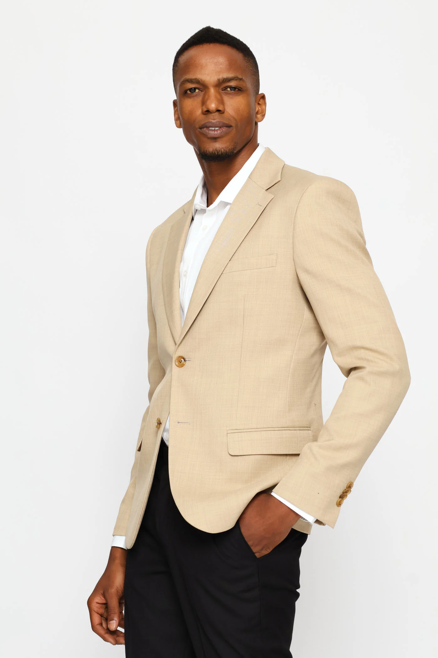 Slim Fit Essential Suit Jacket - Tan - Image 5