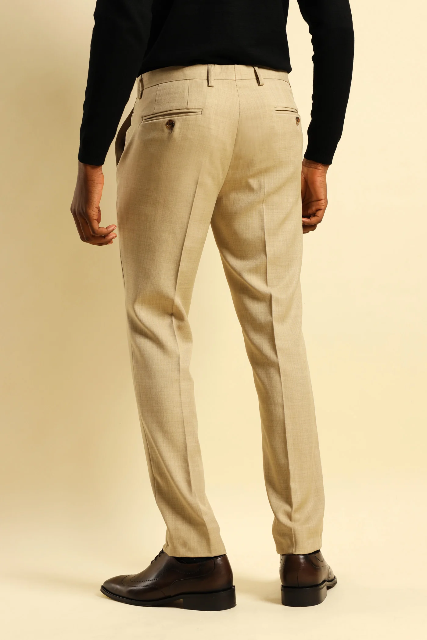 Slim Fit Essential Suit Trouser - Tan - Image 4
