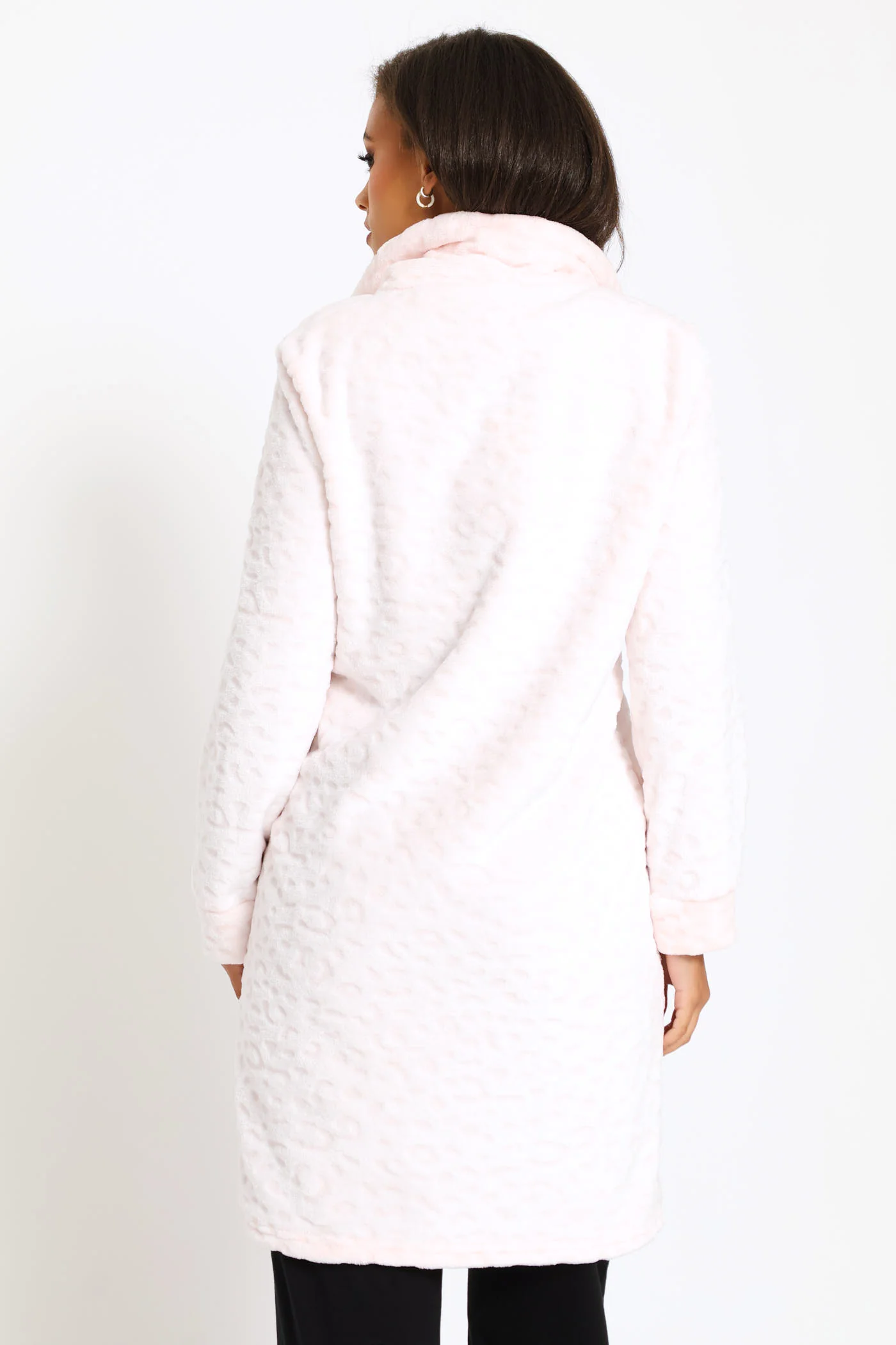 Slim Fit Quarter  Zip Funnel Neck Snuggie - Pink - Image 4