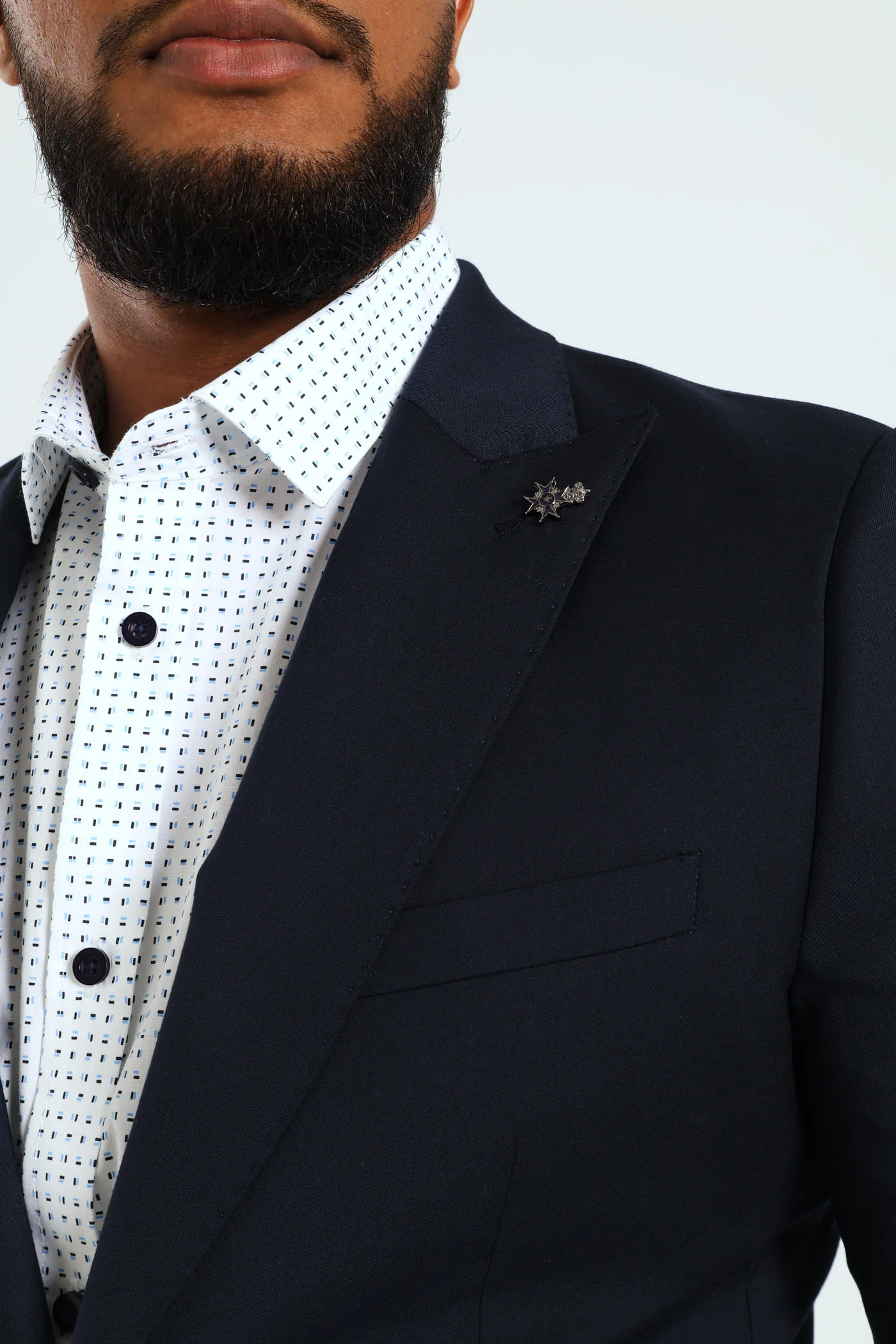 Slim Fit Viscose Blend Jacket - Navy - Image 2
