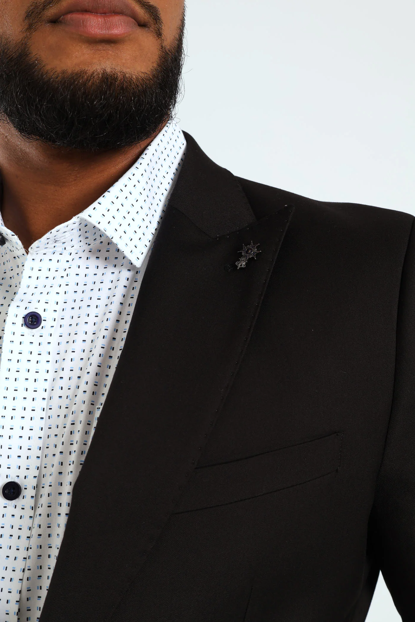 Slim Fit Viscose Blend Jackets - Black - Image 6