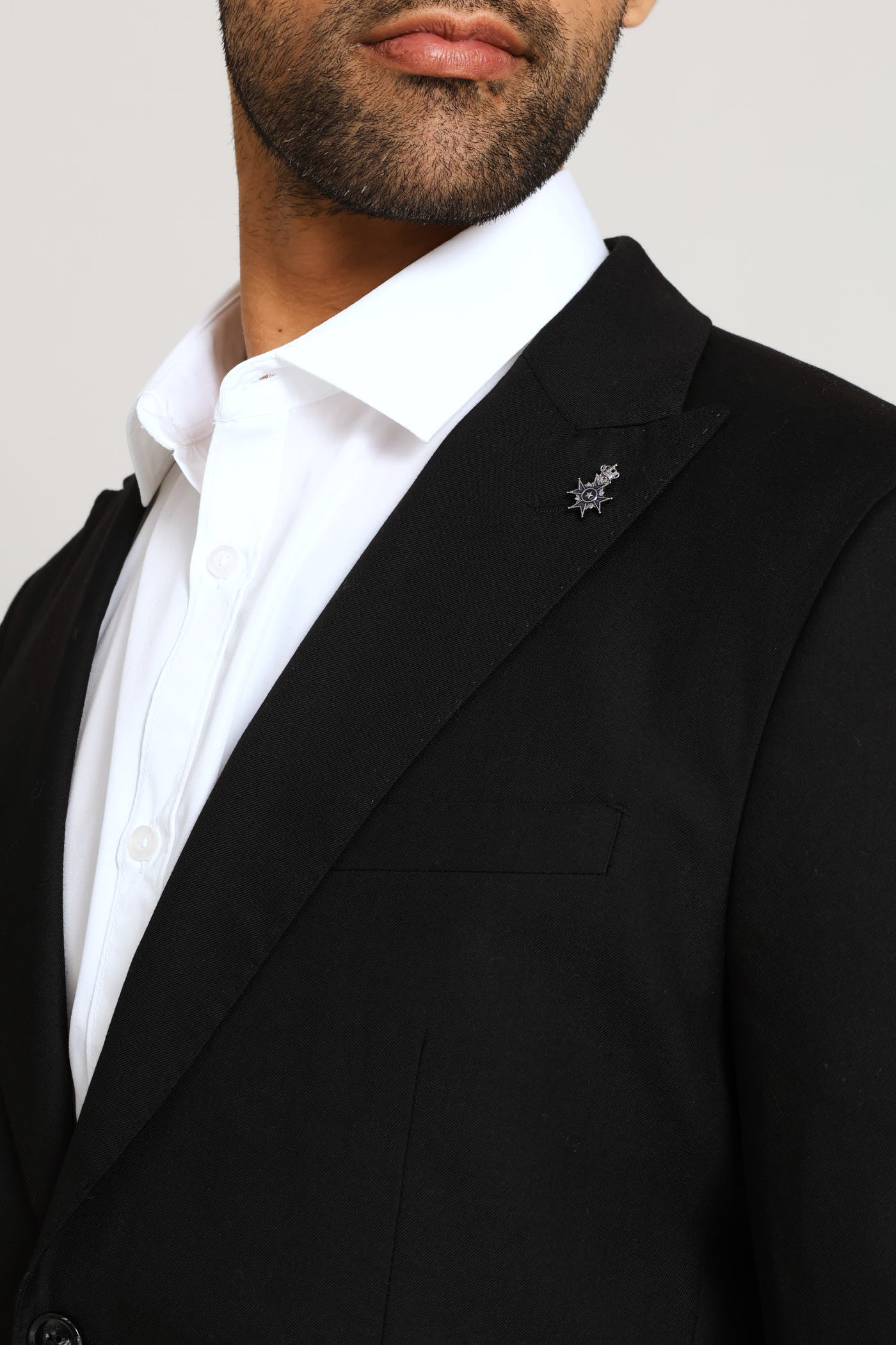 Slim Fit Viscose Blend Jackets - Black - Image 3
