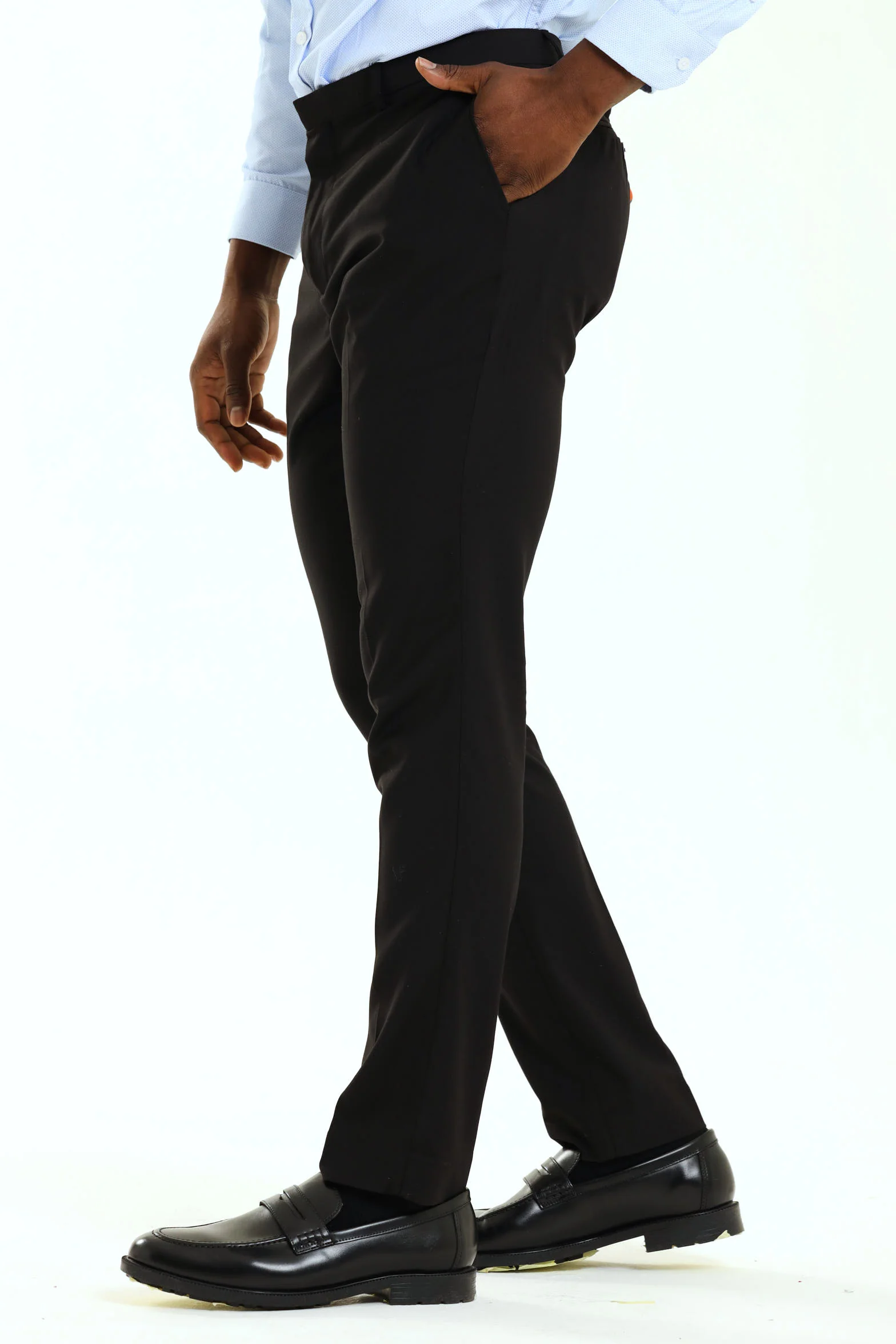 Slim Fit Viscose Blend Suit Trouser - Black - Image 2