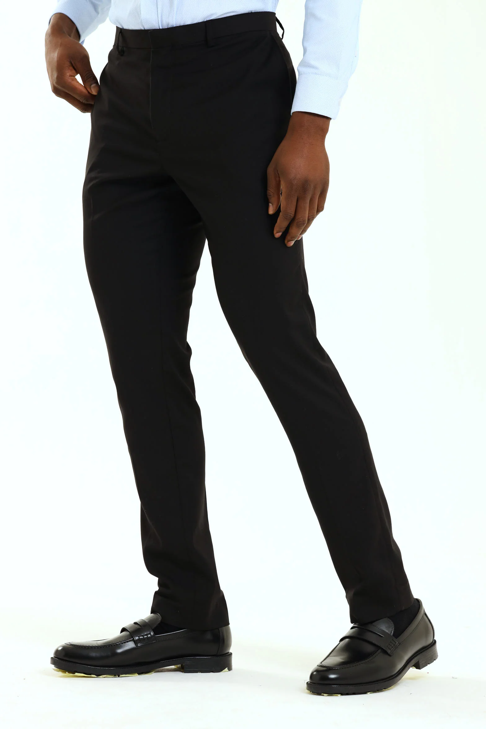 Slim Fit Viscose Blend Suit Trouser - Black - Image 3