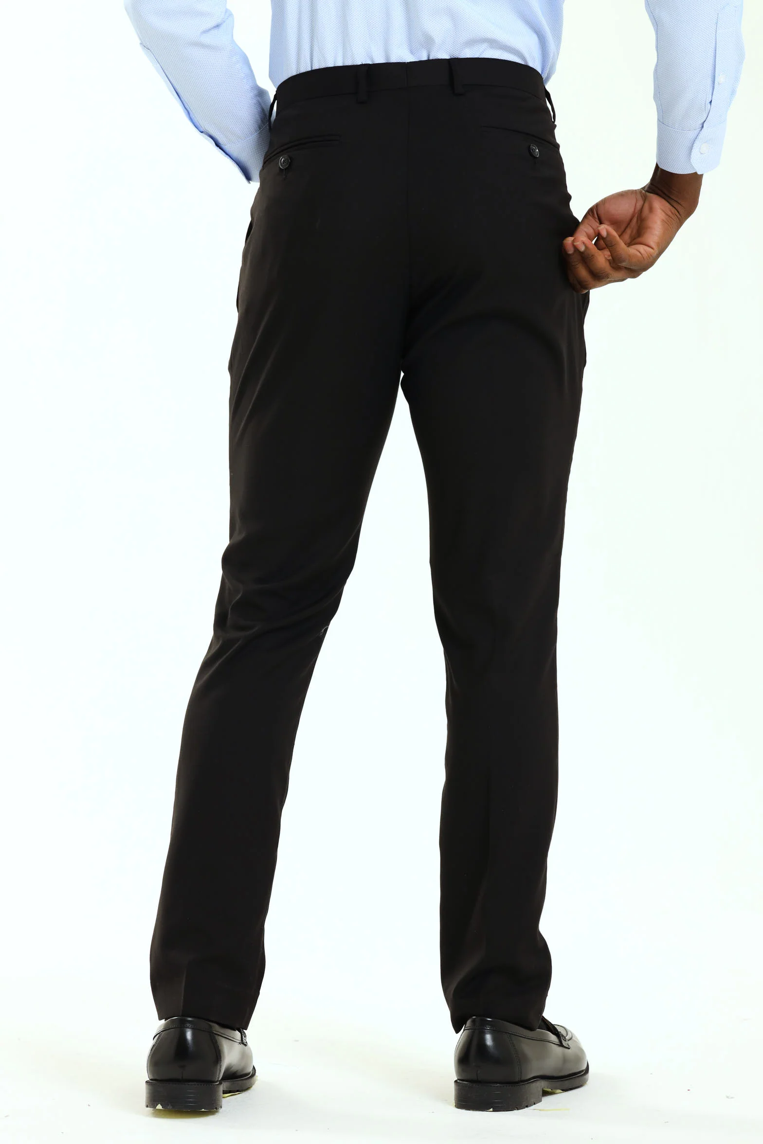 Slim Fit Viscose Blend Suit Trouser - Black - Image 4