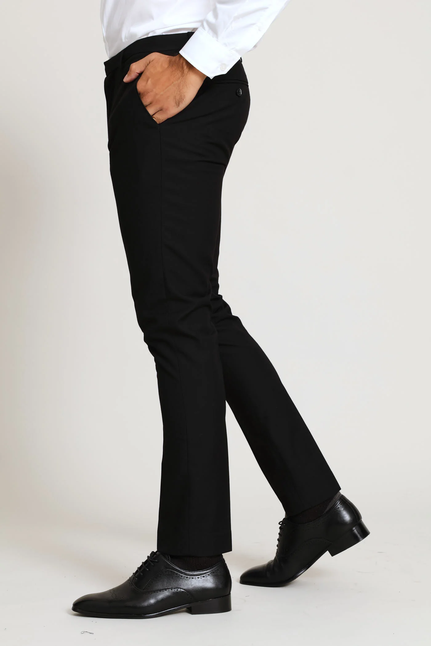 Slim Fit Viscose Blend Suit Trouser - Black - Image 4
