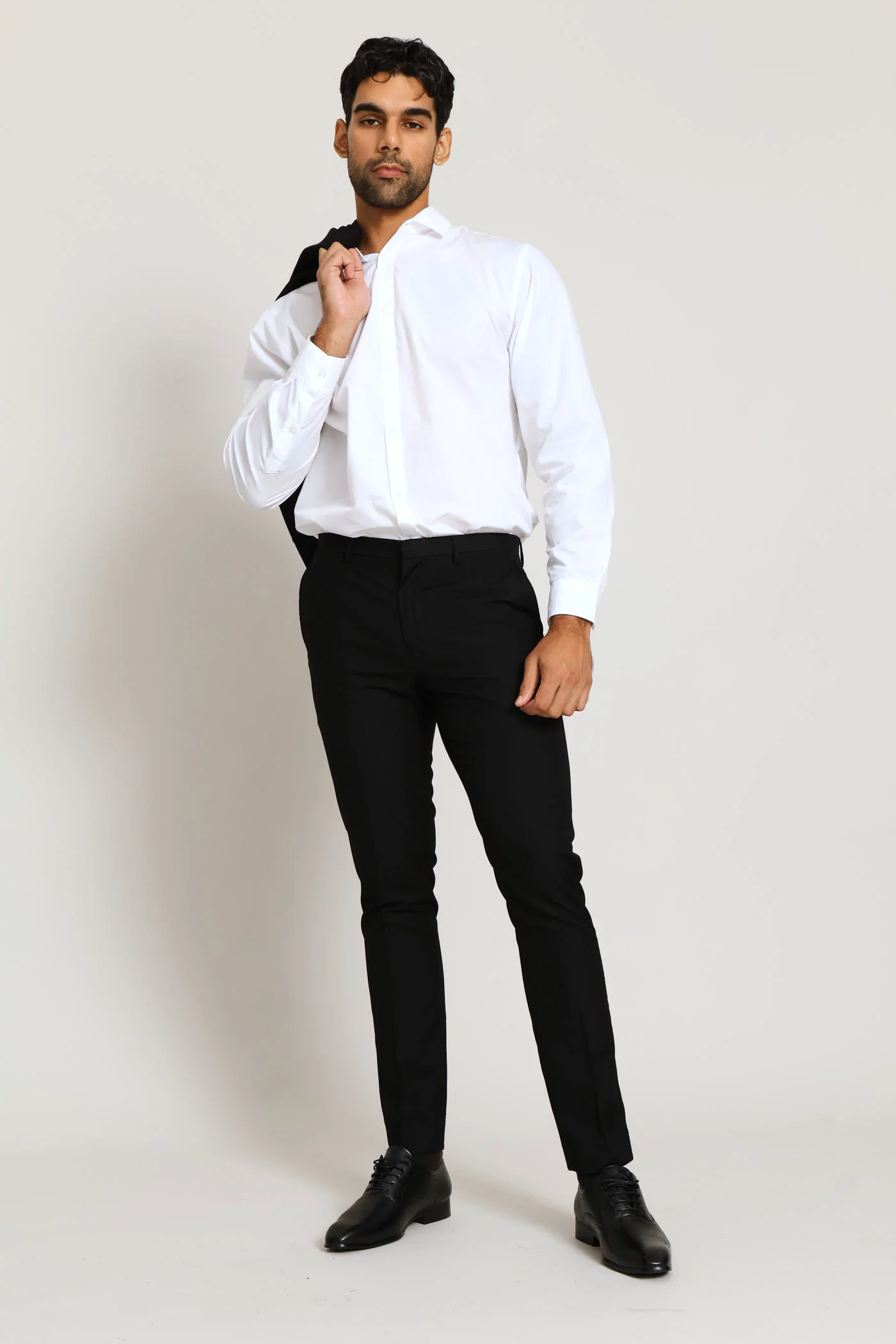 Slim Fit Viscose Blend Suit Trouser - Black - Image 5