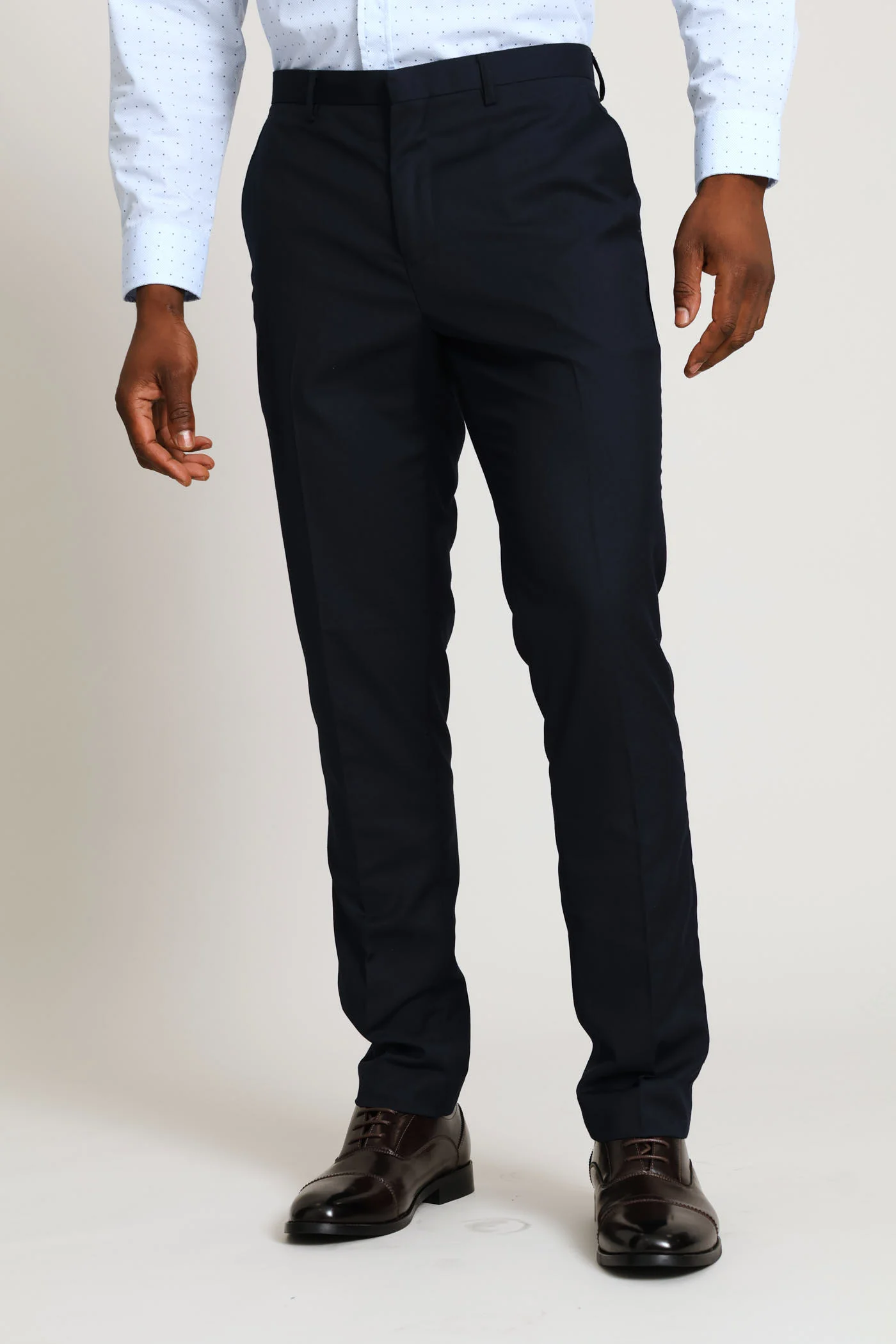 Slim Fit Viscose Blend Suit Trouser - Navy - Image 4