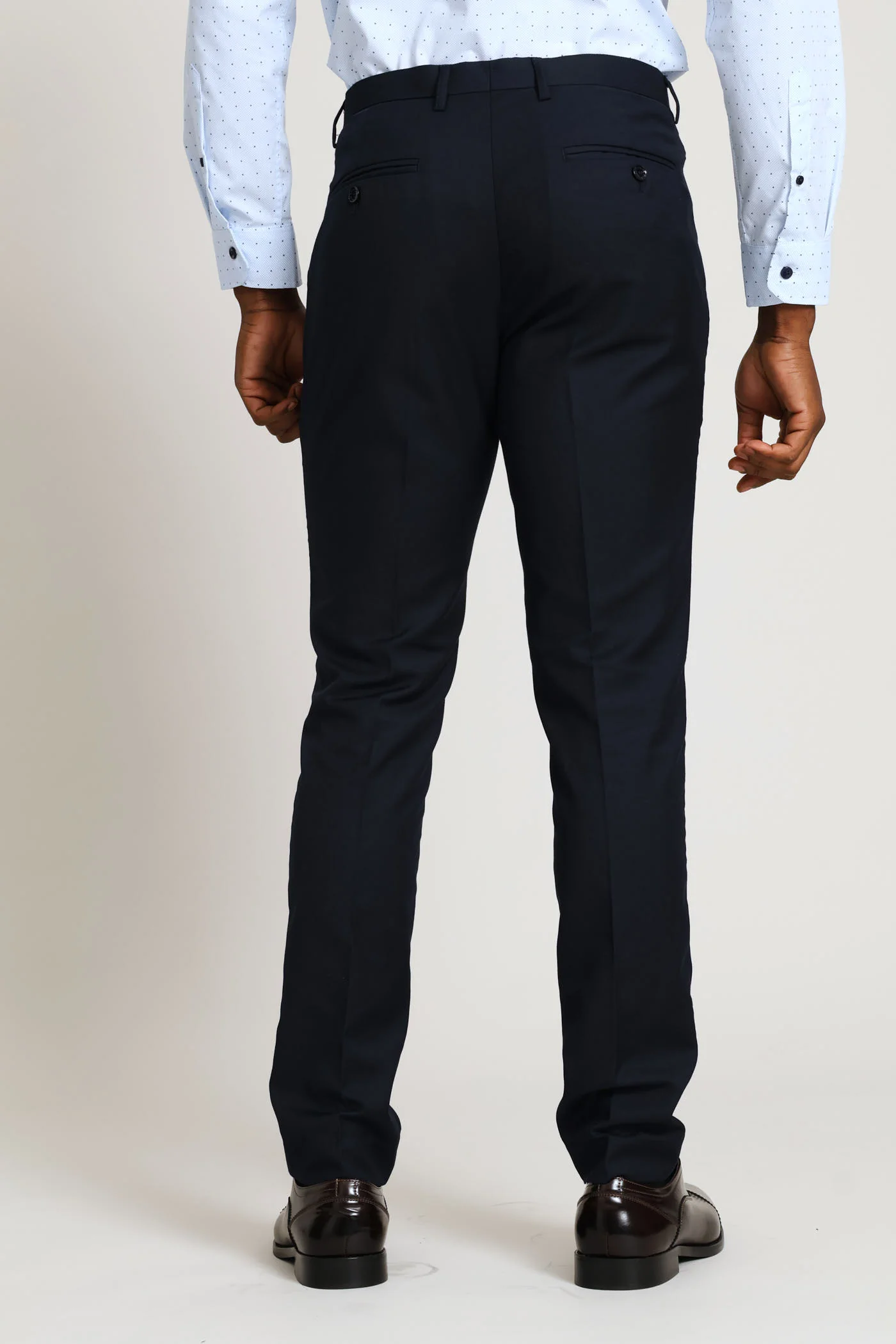 Slim Fit Viscose Blend Suit Trouser - Navy - Image 5