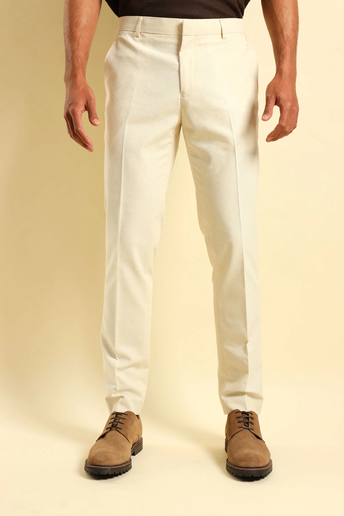 Slim Linen Suit Trouser - Natural - Image 3