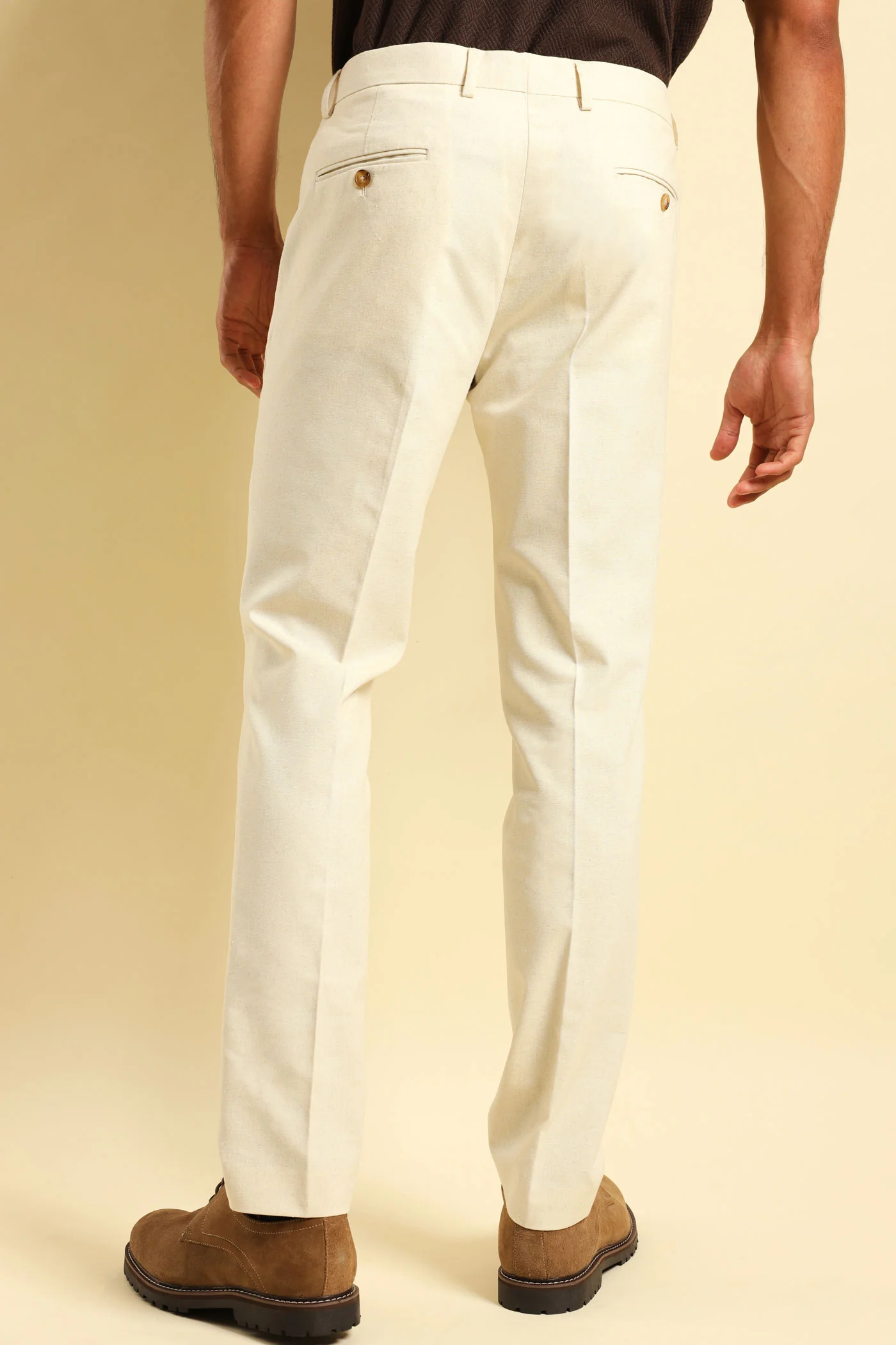 Slim Linen Suit Trouser - Natural - Image 4