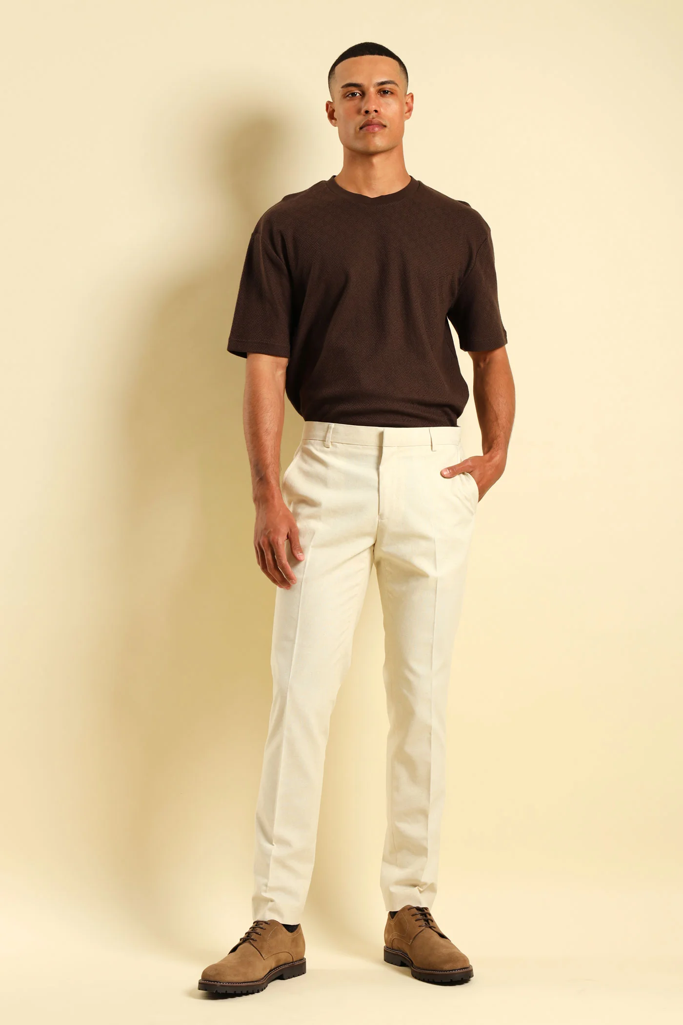 Slim Linen Suit Trouser - Natural - Image 9