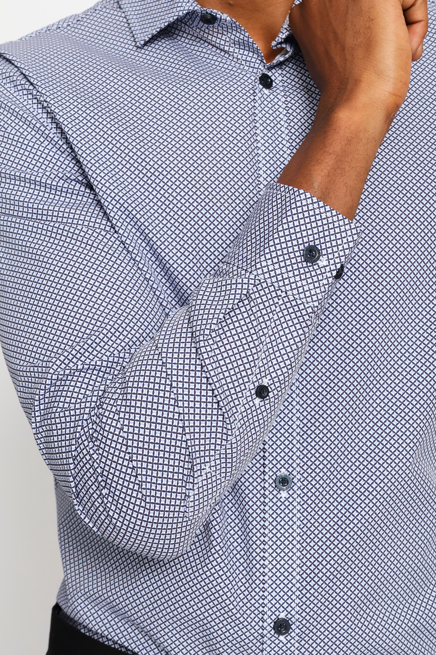 Slim Long Sleeve Mosaic Printed Shirt - Multi - Image 2