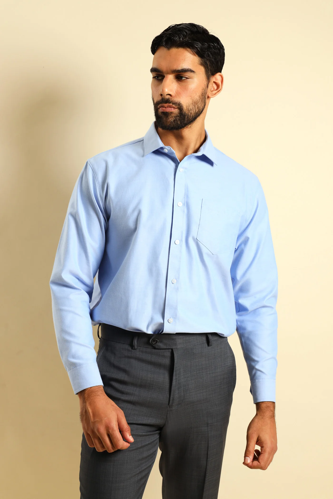 Slim Oxford Shirt - Light Blue - Image 4
