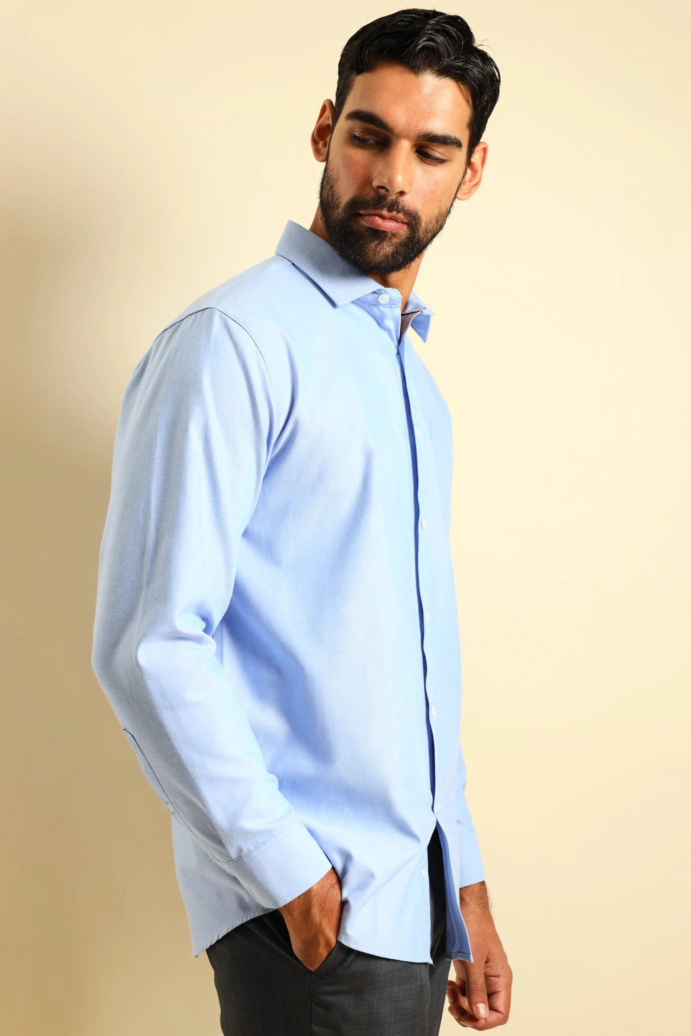 Slim Oxford Shirt - Light Blue - Image 5
