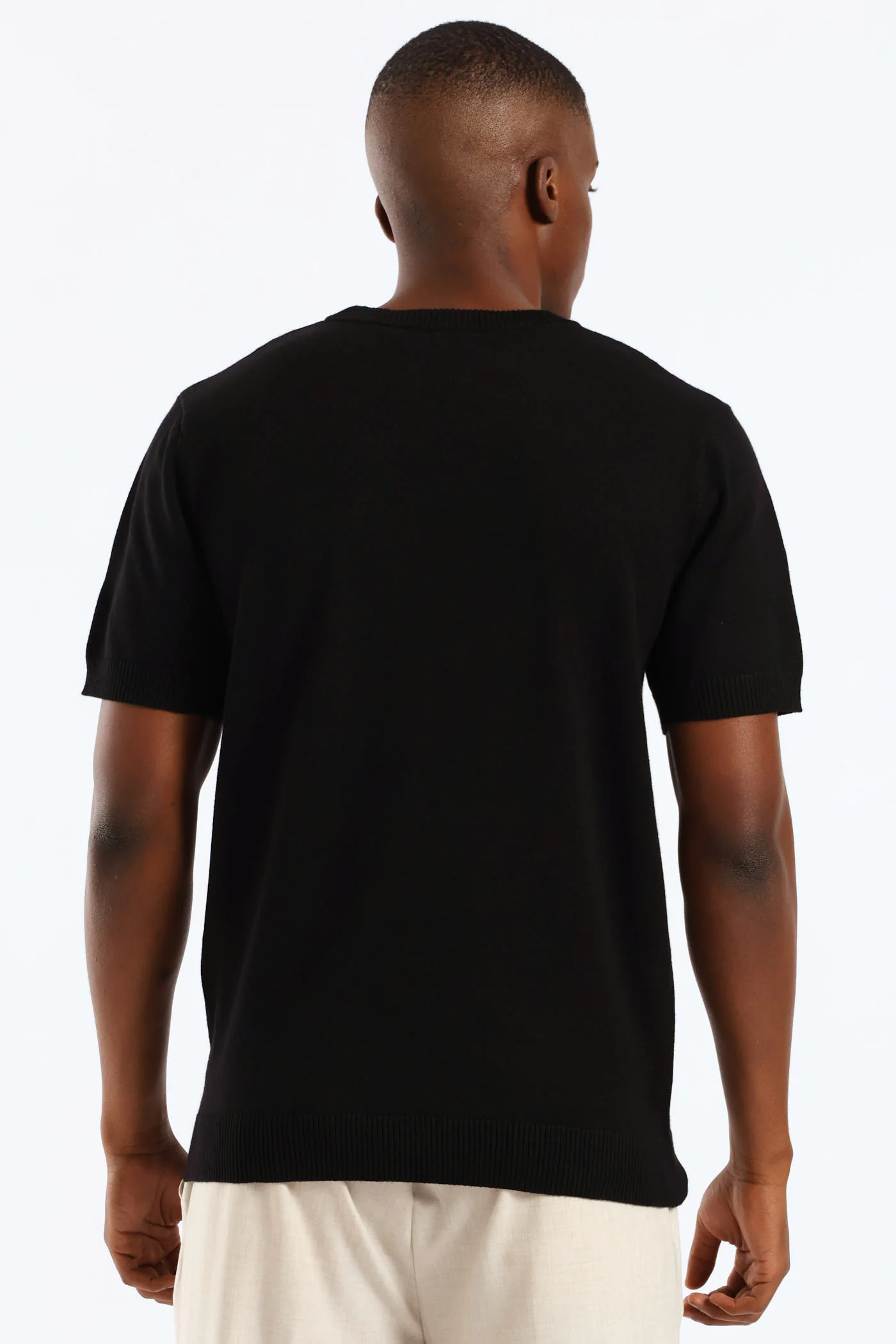 Slim Smart Knit Tee - Black - Image 3