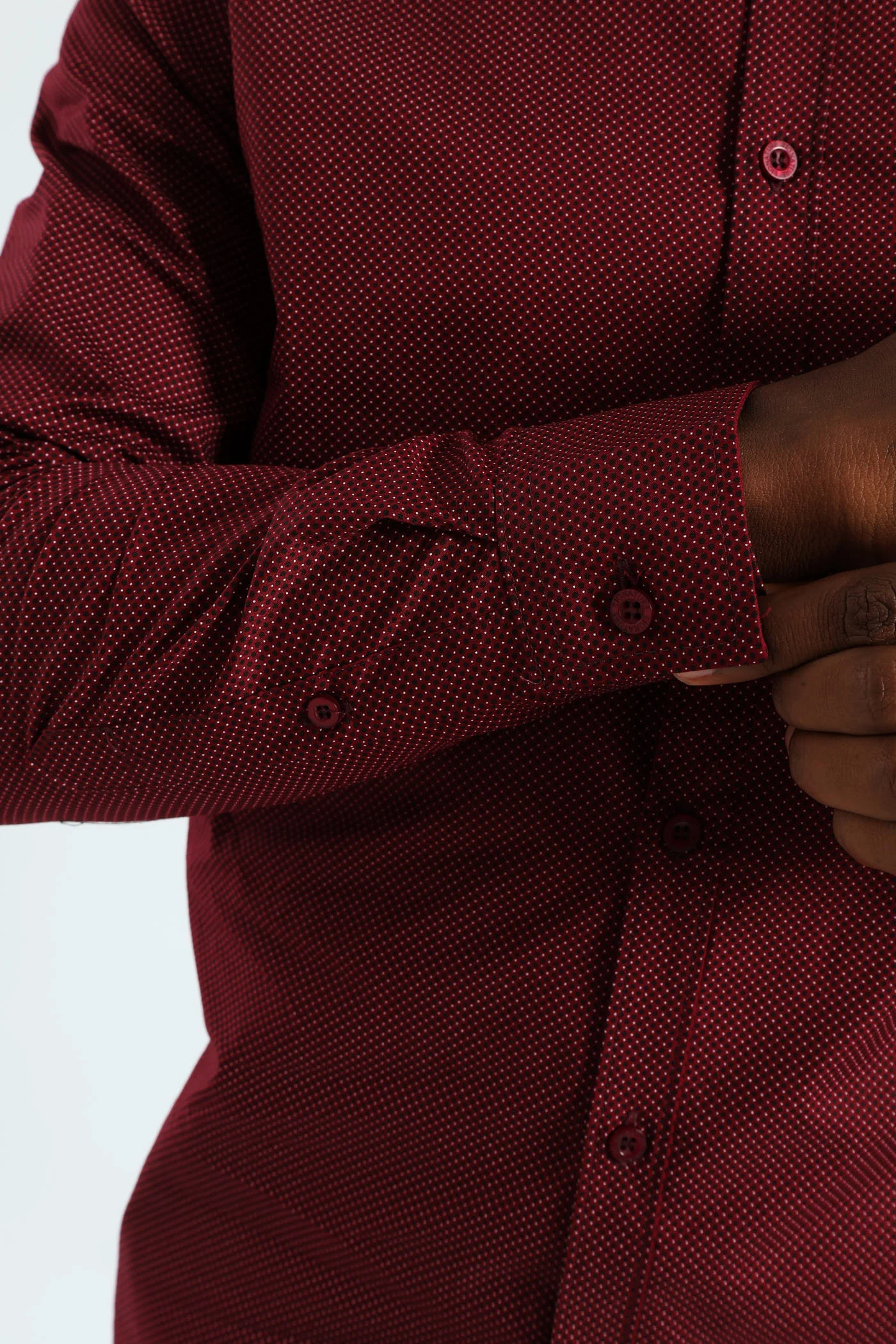 Slim Spot Shirt - Burgundy - Image 4