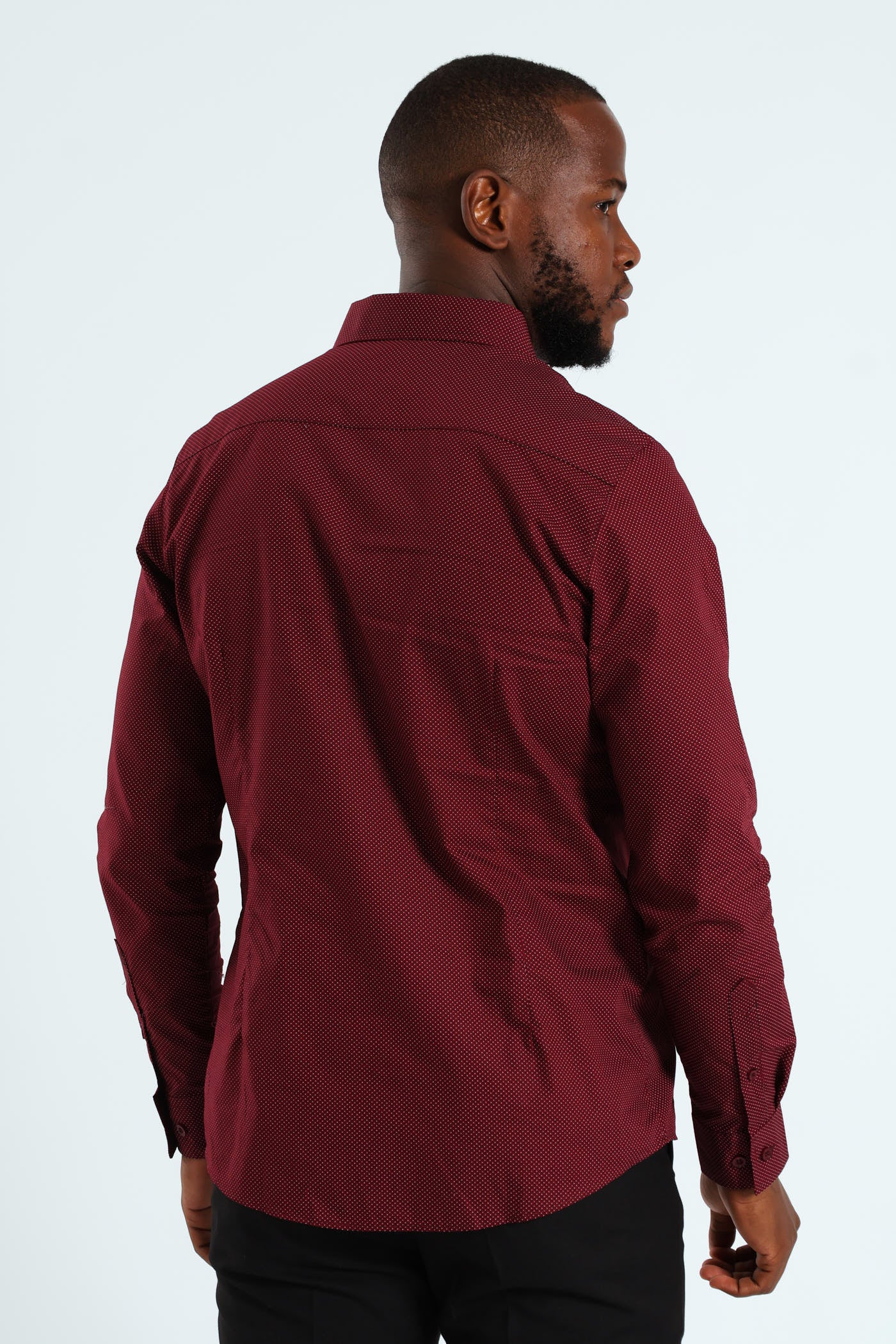 Slim Spot Shirt - Burgundy - Image 5