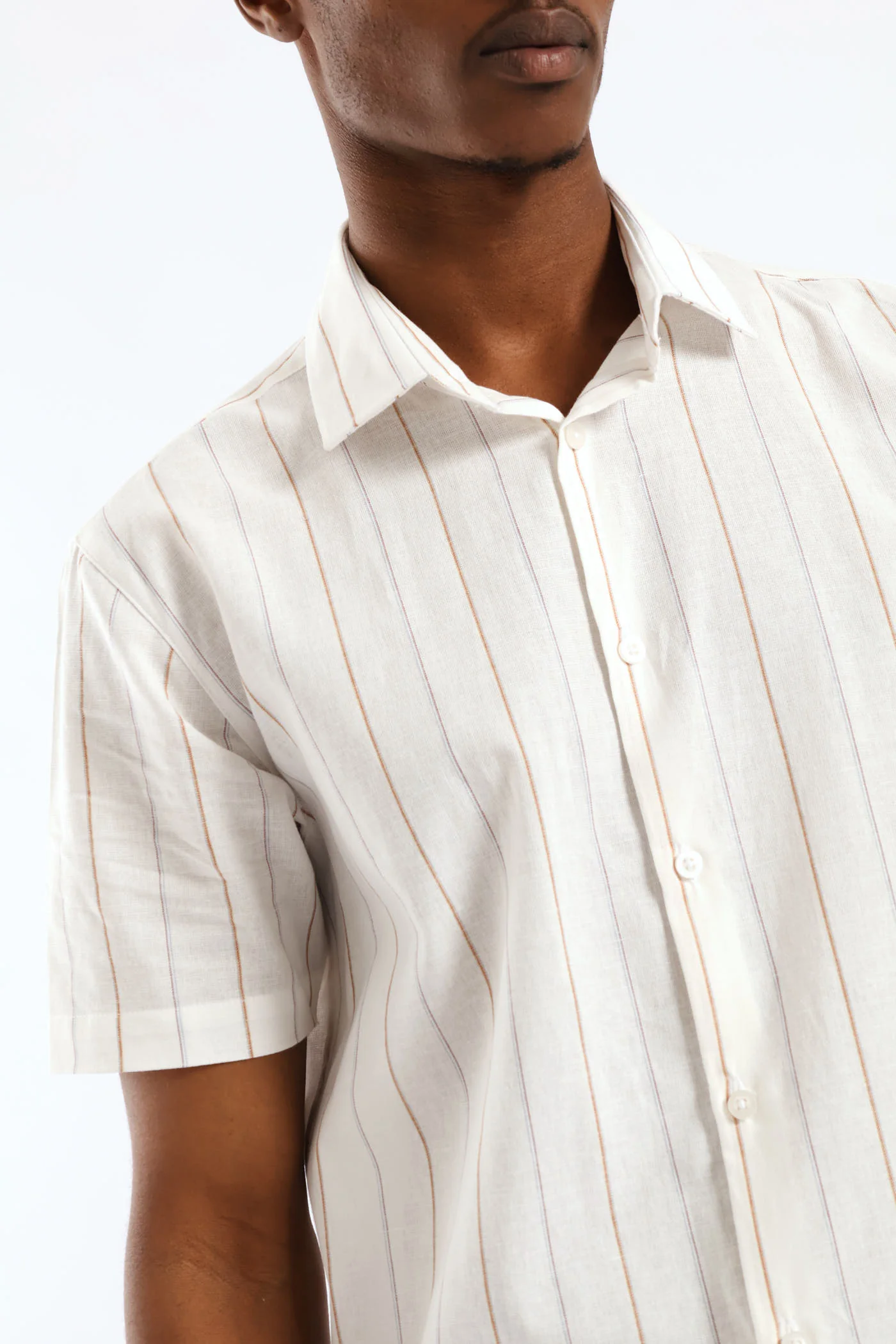 Slim Stripe Printed Shirt - Stone - Image 5