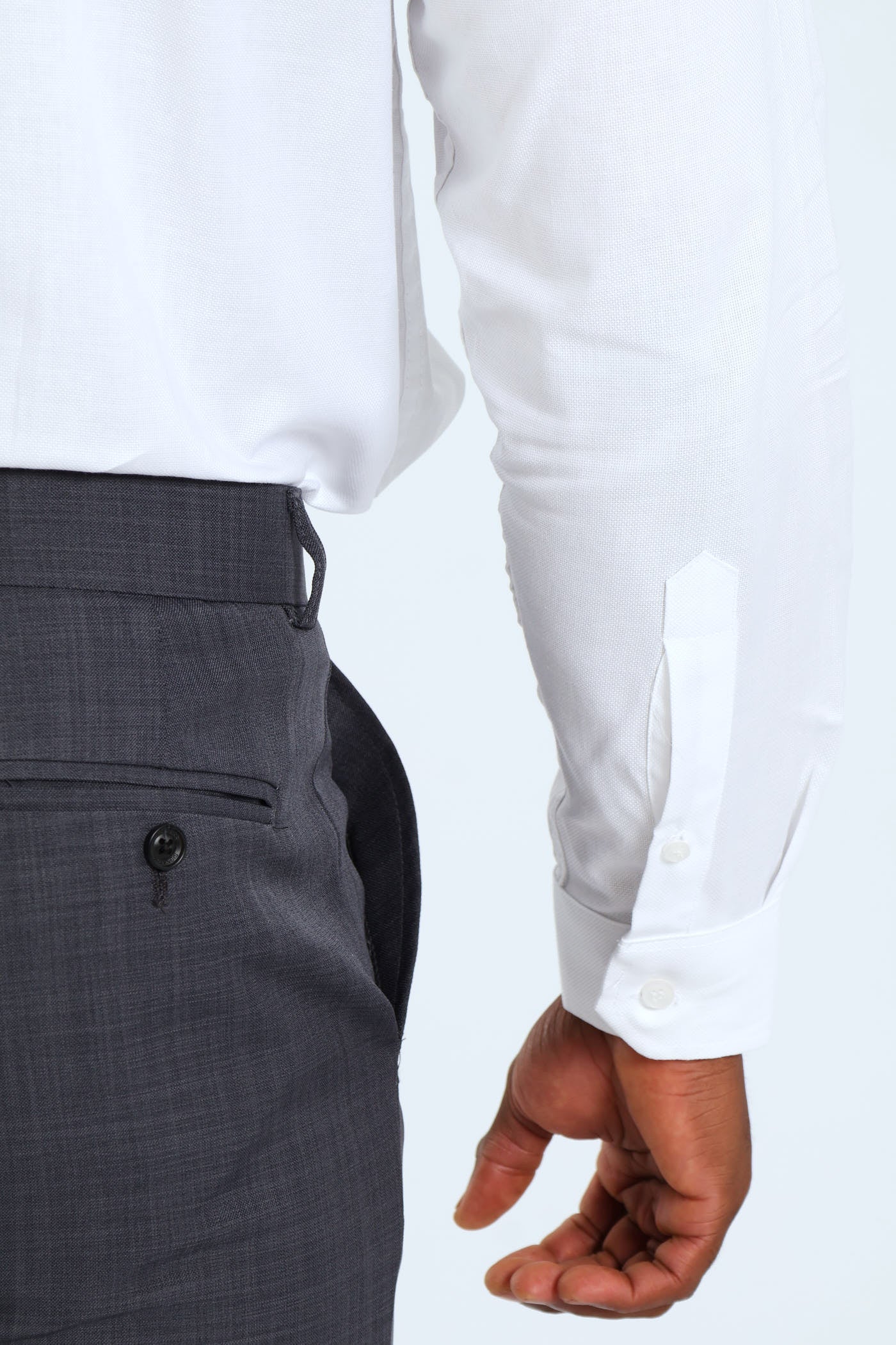 Slim Textured Long Sleeve Shirt - White - Image 4