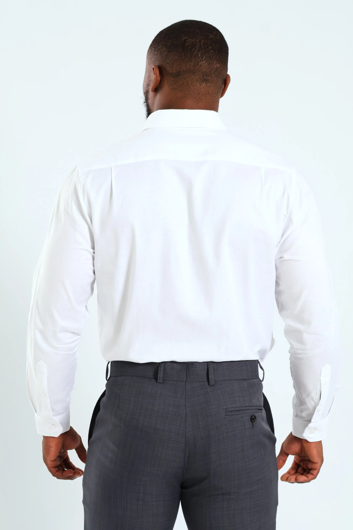 Slim Textured Long Sleeve Shirt - White - Image 7