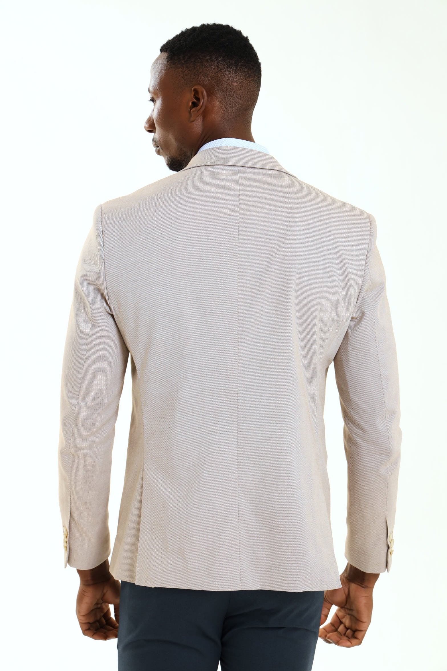 Slim Twill Suit Jacket - Natural - Image 4