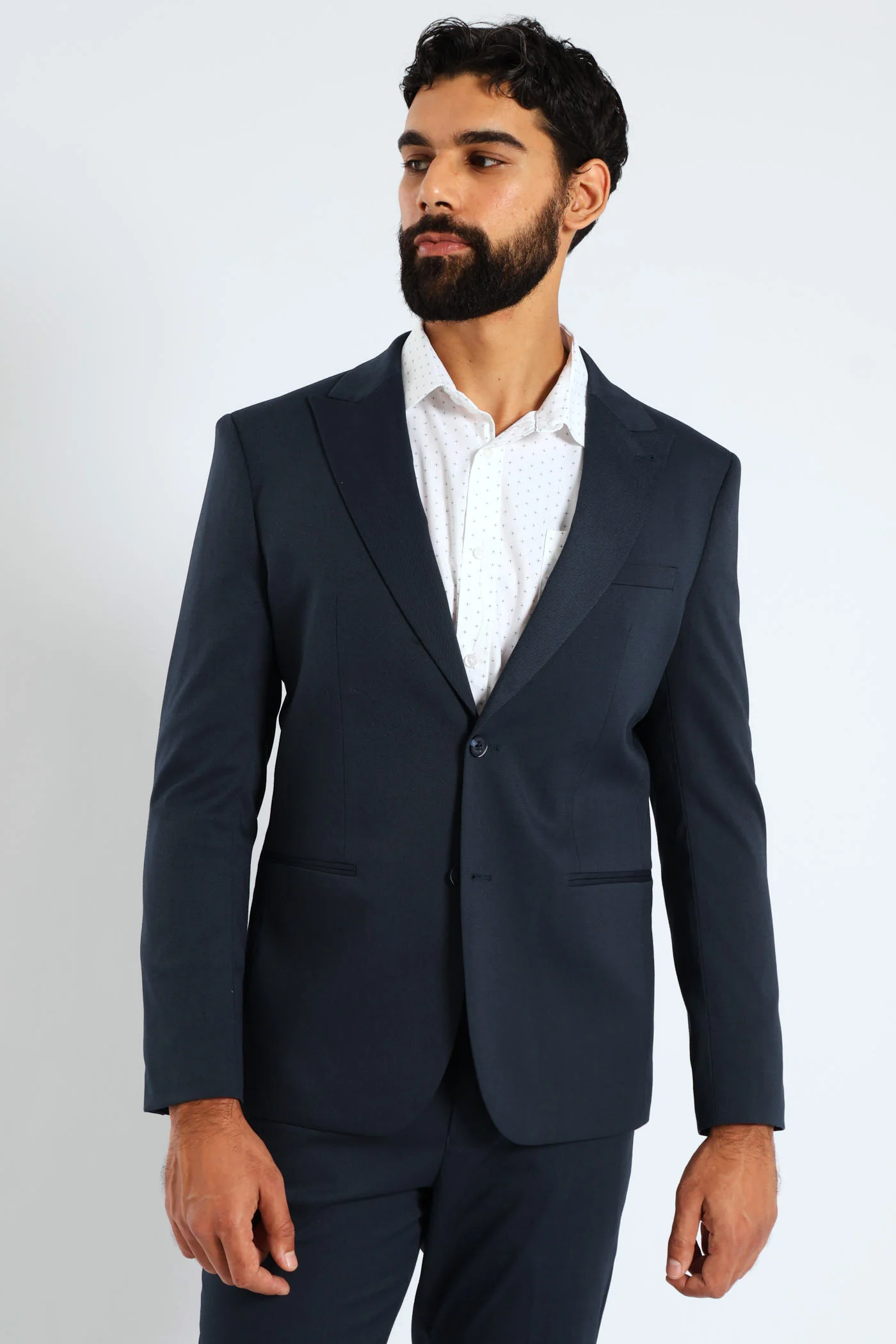 Slim Twill Suit Jacket - Petrol - Image 3