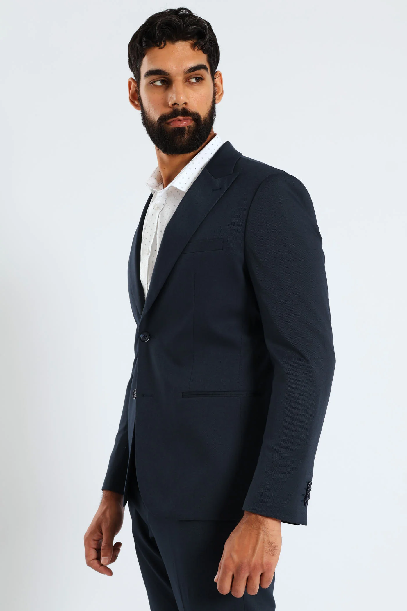 Slim Twill Suit Jacket - Petrol - Image 5