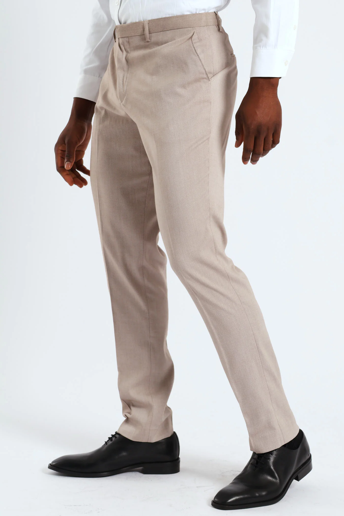 Slim Twill Suit Trouser - Natural - Image 3