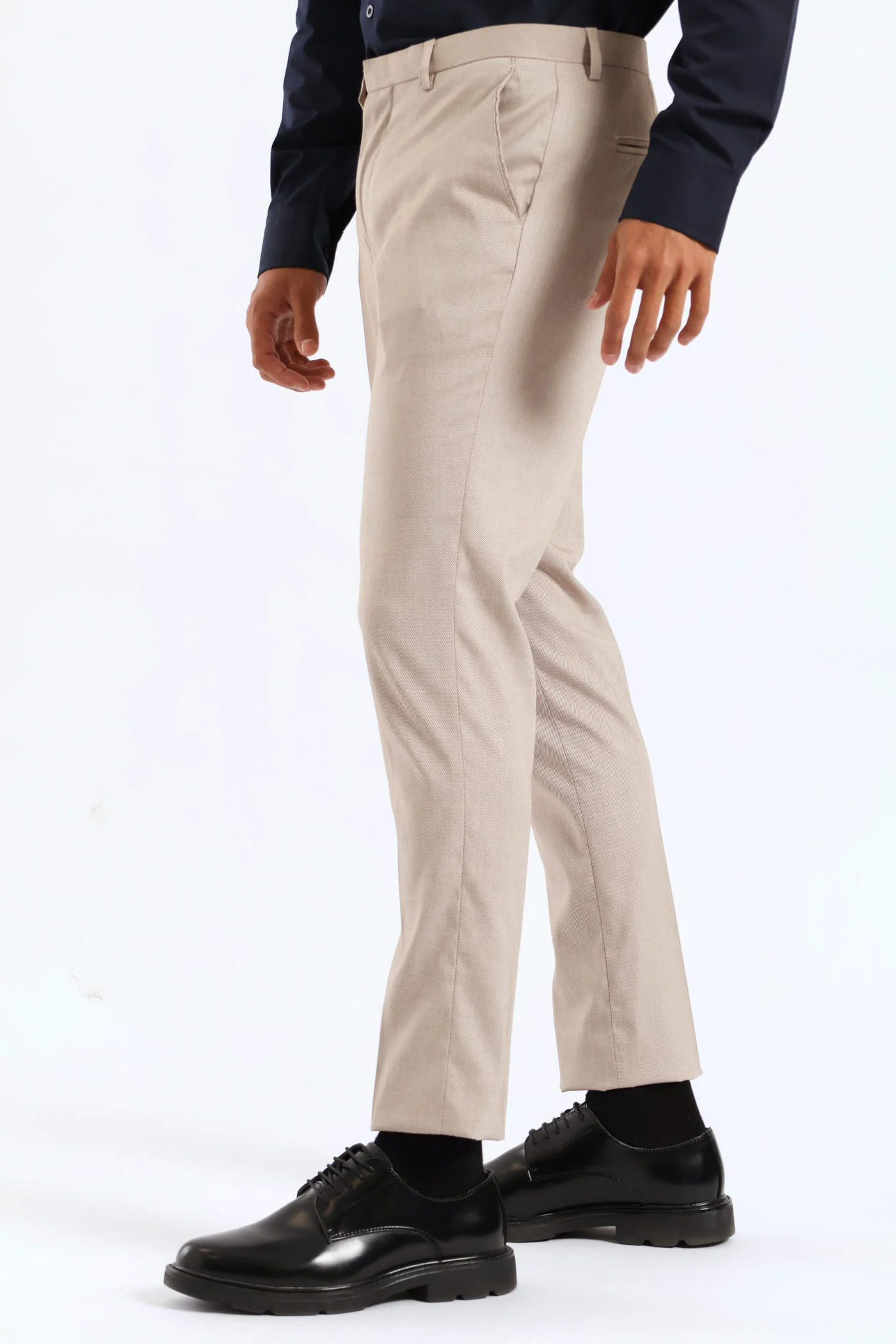 Slim Twill Suit Trouser - Natural - Image 3